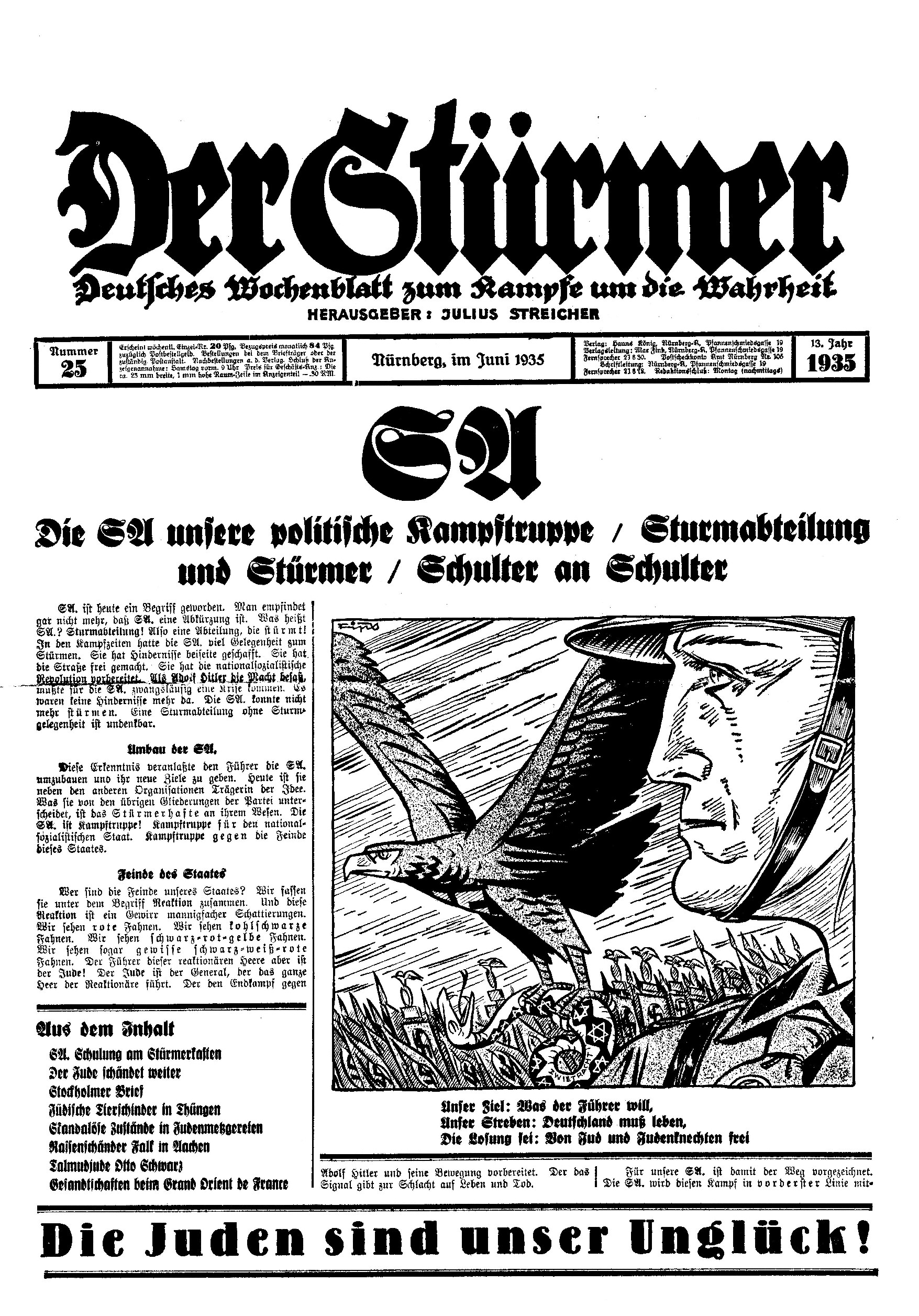 Der Stürmer - 1935 Nr. 25 (12 S., Scan, Fraktur)
