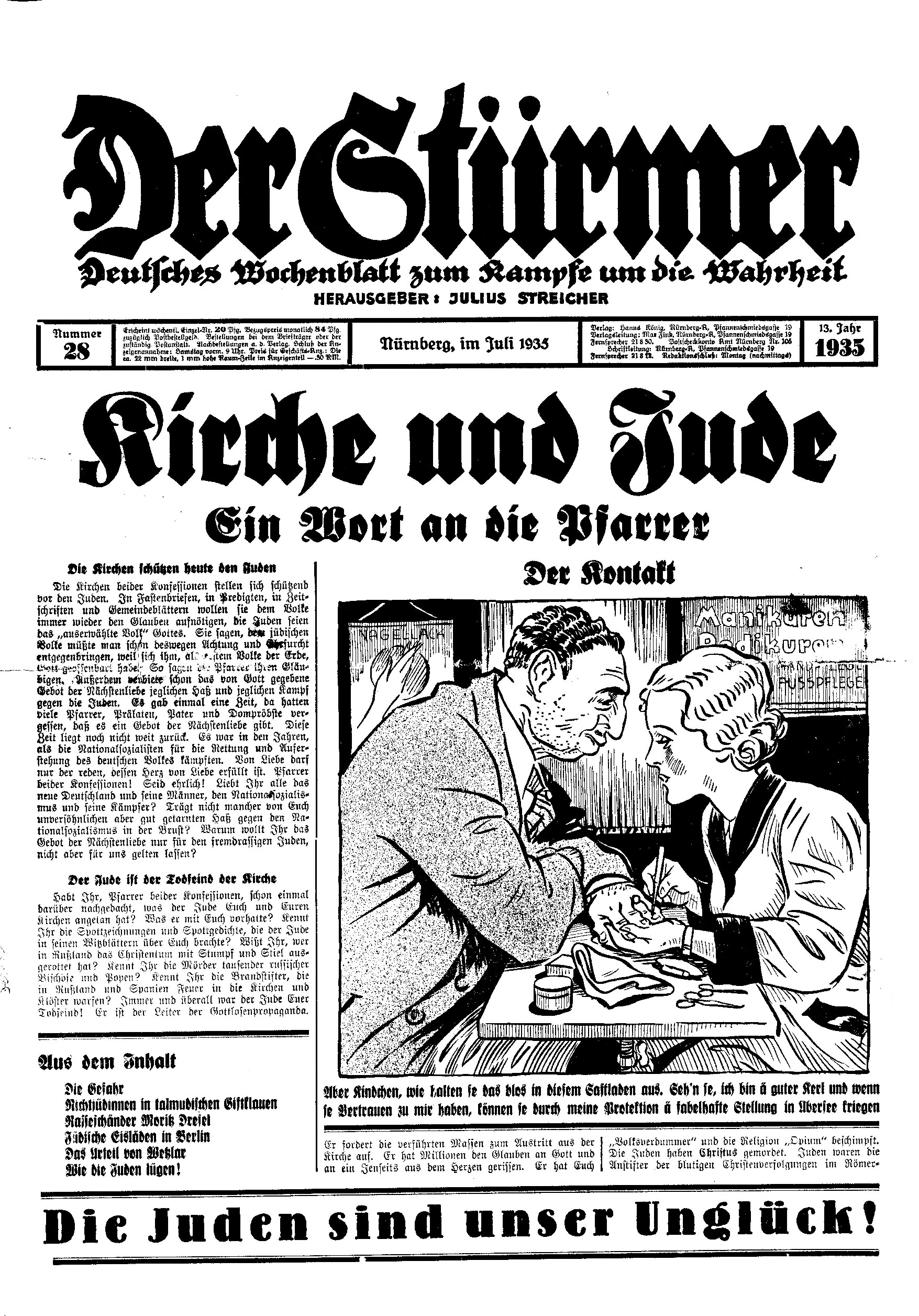 Der Stürmer - 1935 Nr. 28 (12 S., Scan, Fraktur)