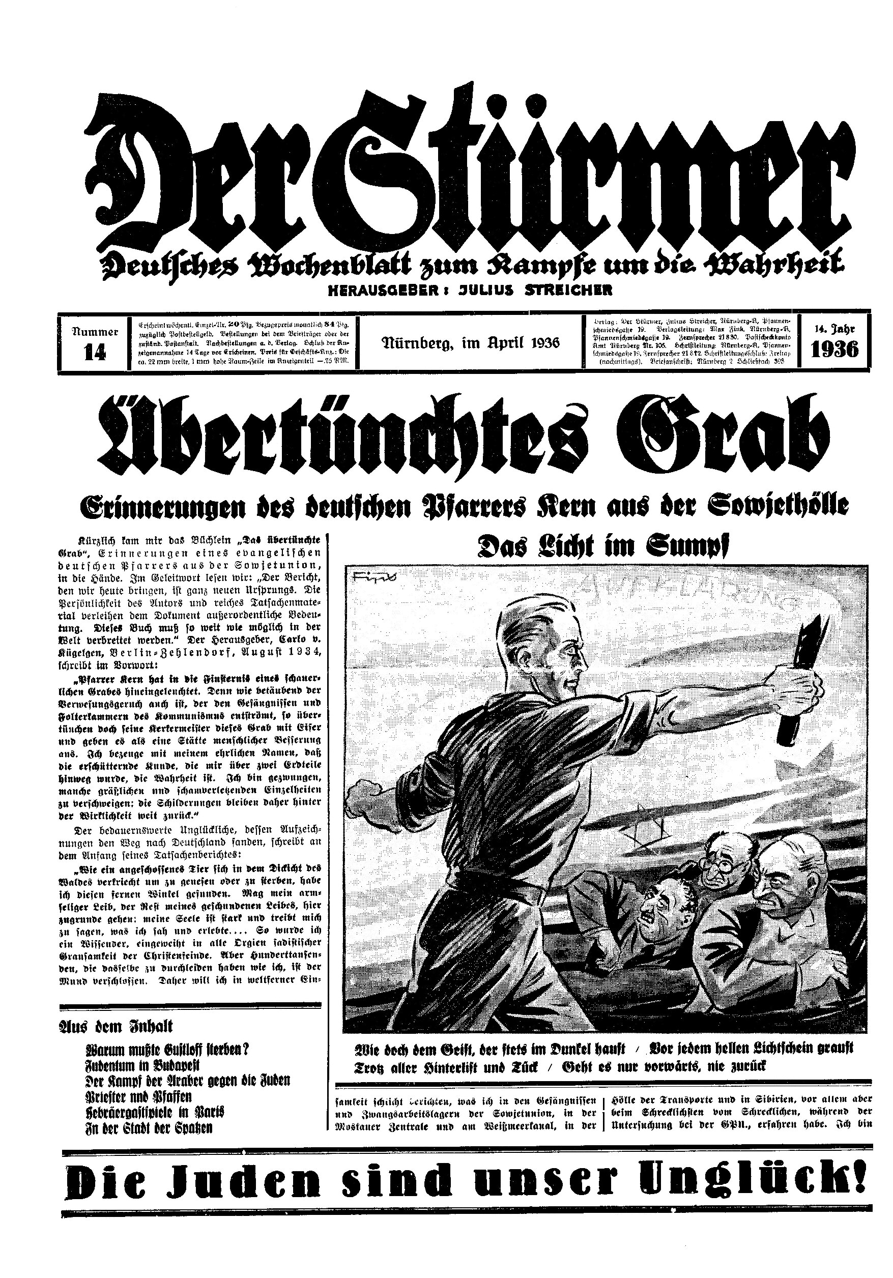 Der Stürmer - 1936 Nr. 14 - Übertünchtes Grab