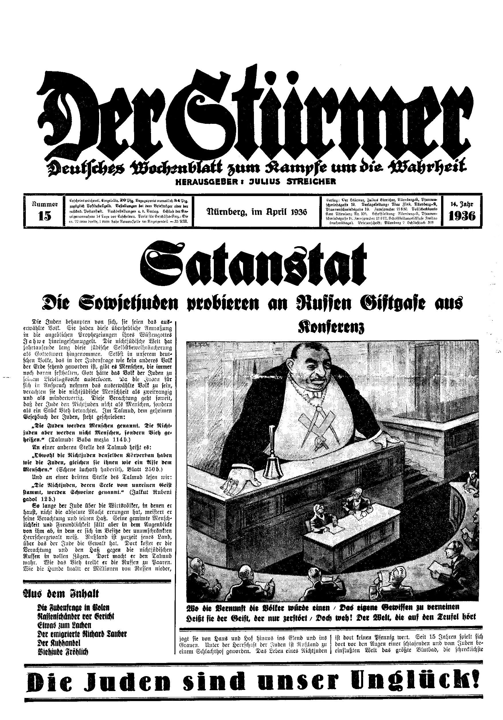 Der Stürmer - 1936 Nr. 15 - Satanstat