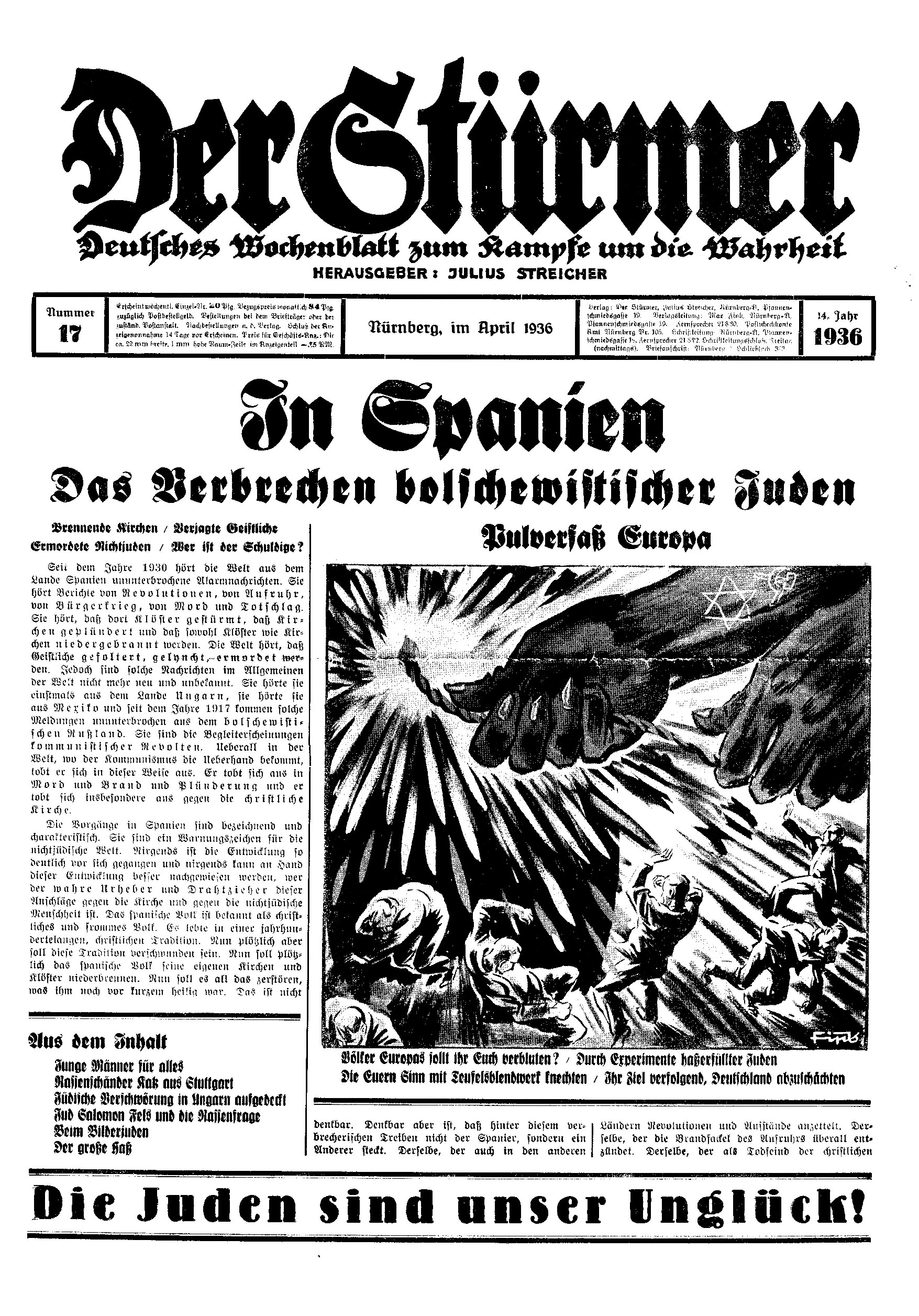 Der Stürmer - 1936 Nr. 17 - In Spanien