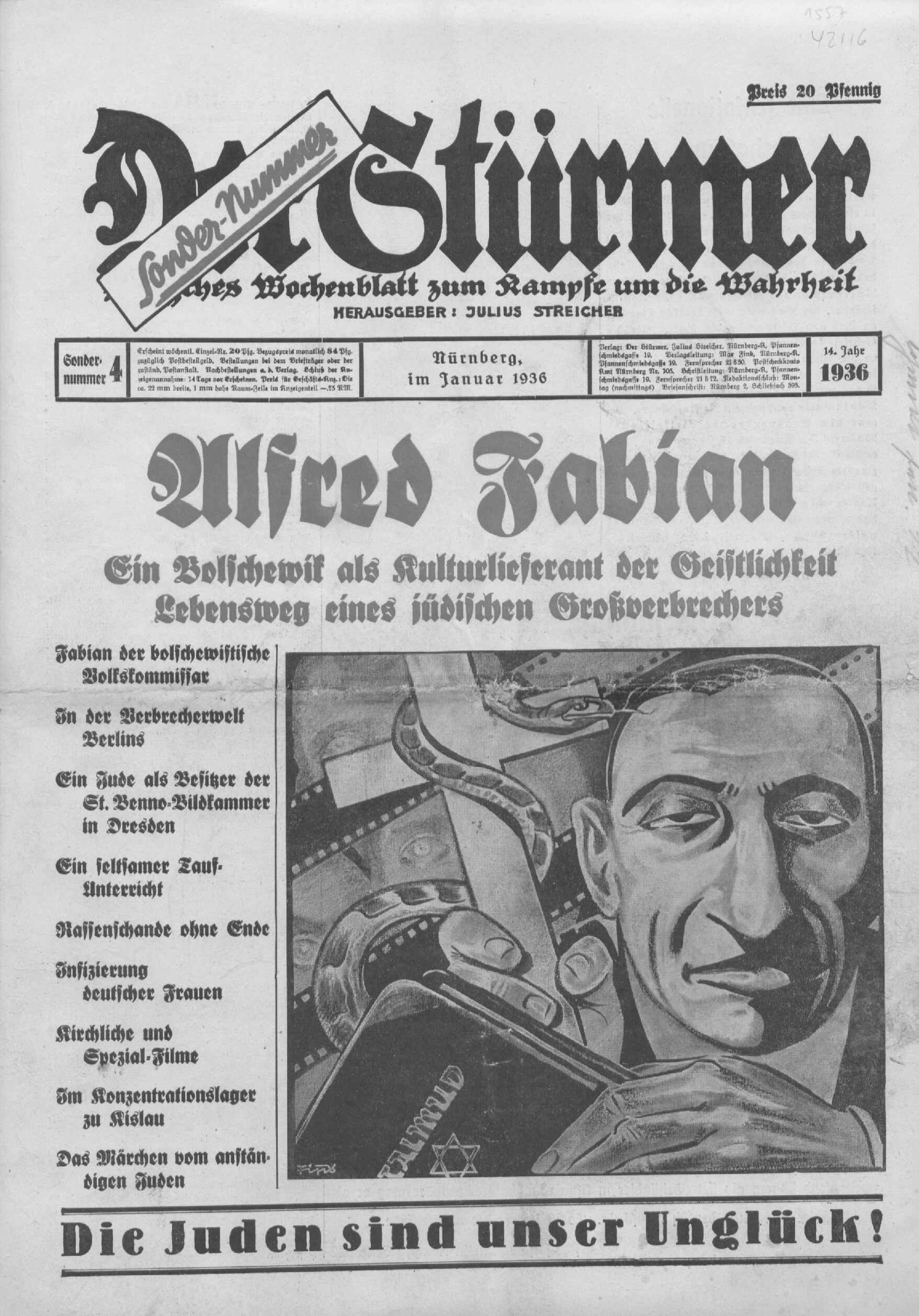 Der Stürmer - 1936 Sondernummer 4 - Alfred Fabian