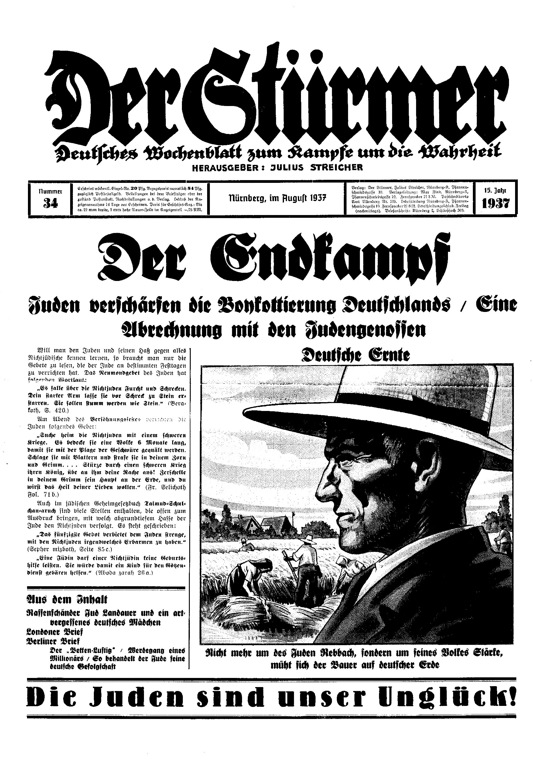 Der Stürmer - 1937 Nr. 34 - Der Endkampf