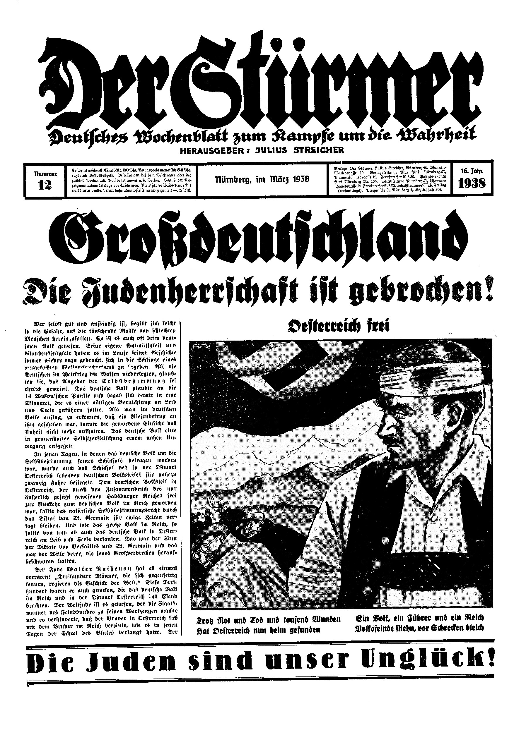 Der Stürmer - 1938 Nr. 12 - Großdeutschland