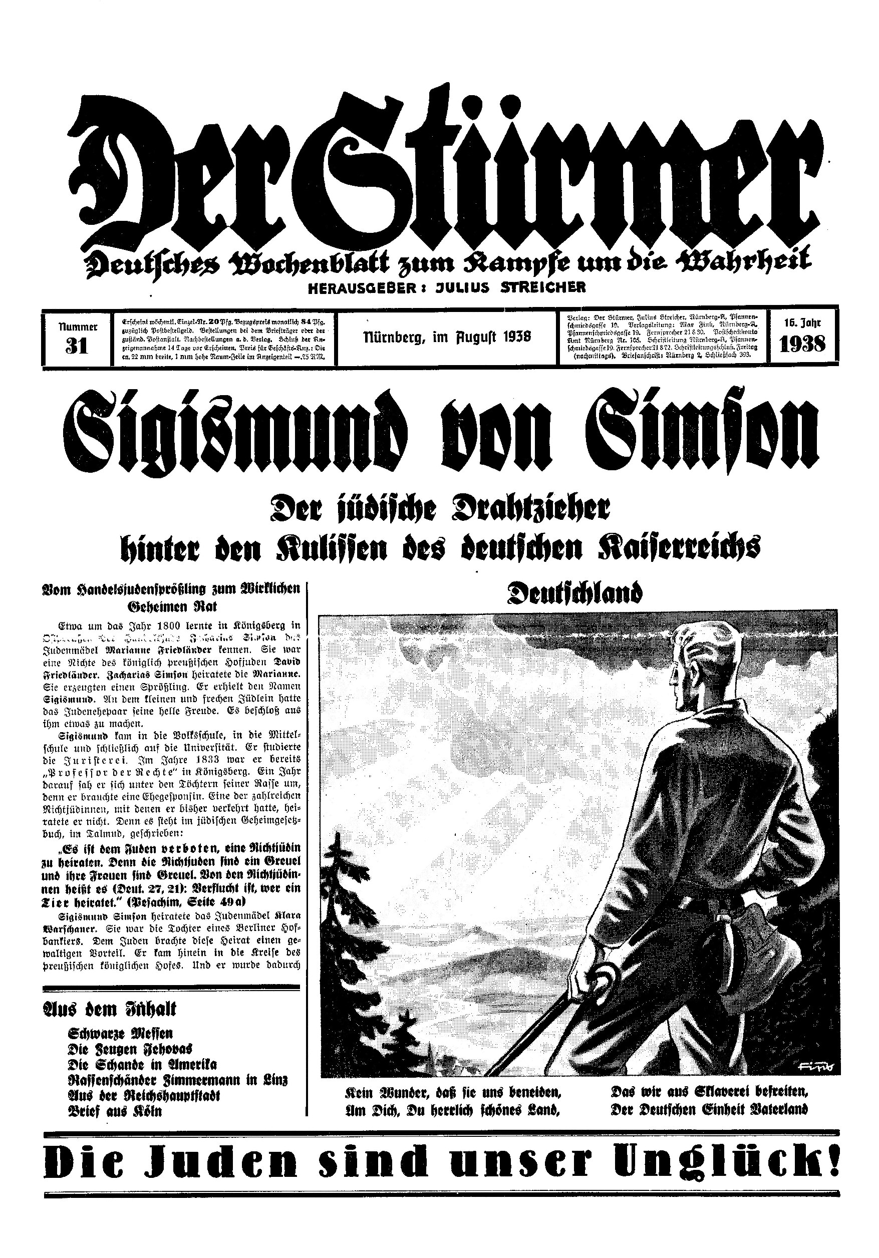 Der Stürmer - 1938 Nr. 31 - Sigismund von Simson