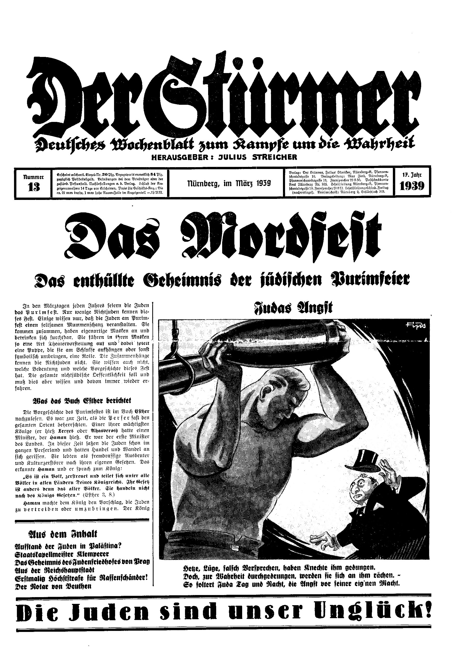 Der Stürmer - 1939 Nr. 13 - Das Mordfest