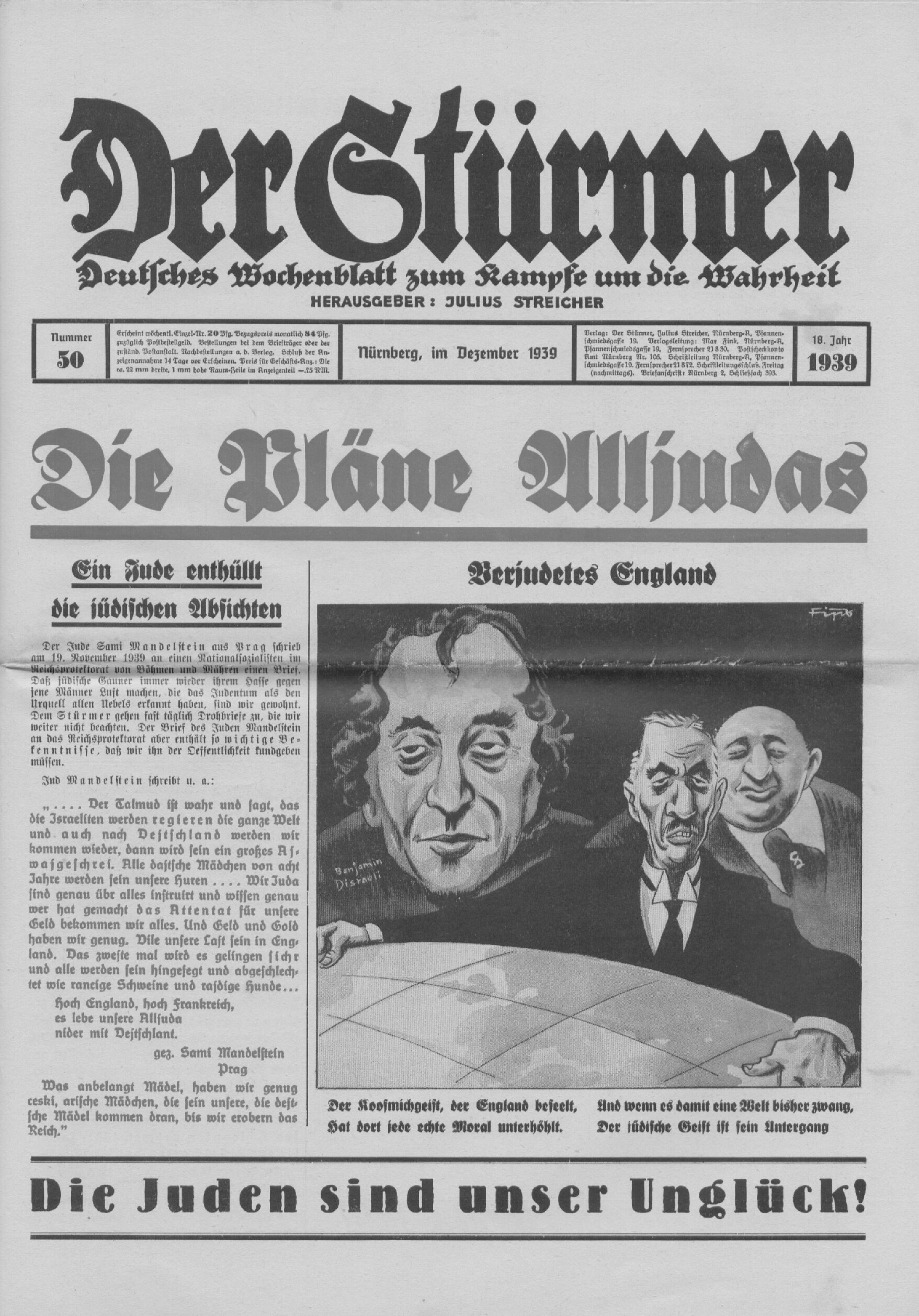 Der Stürmer - 1939 Nr. 50 - Die Pläne Alljudas
