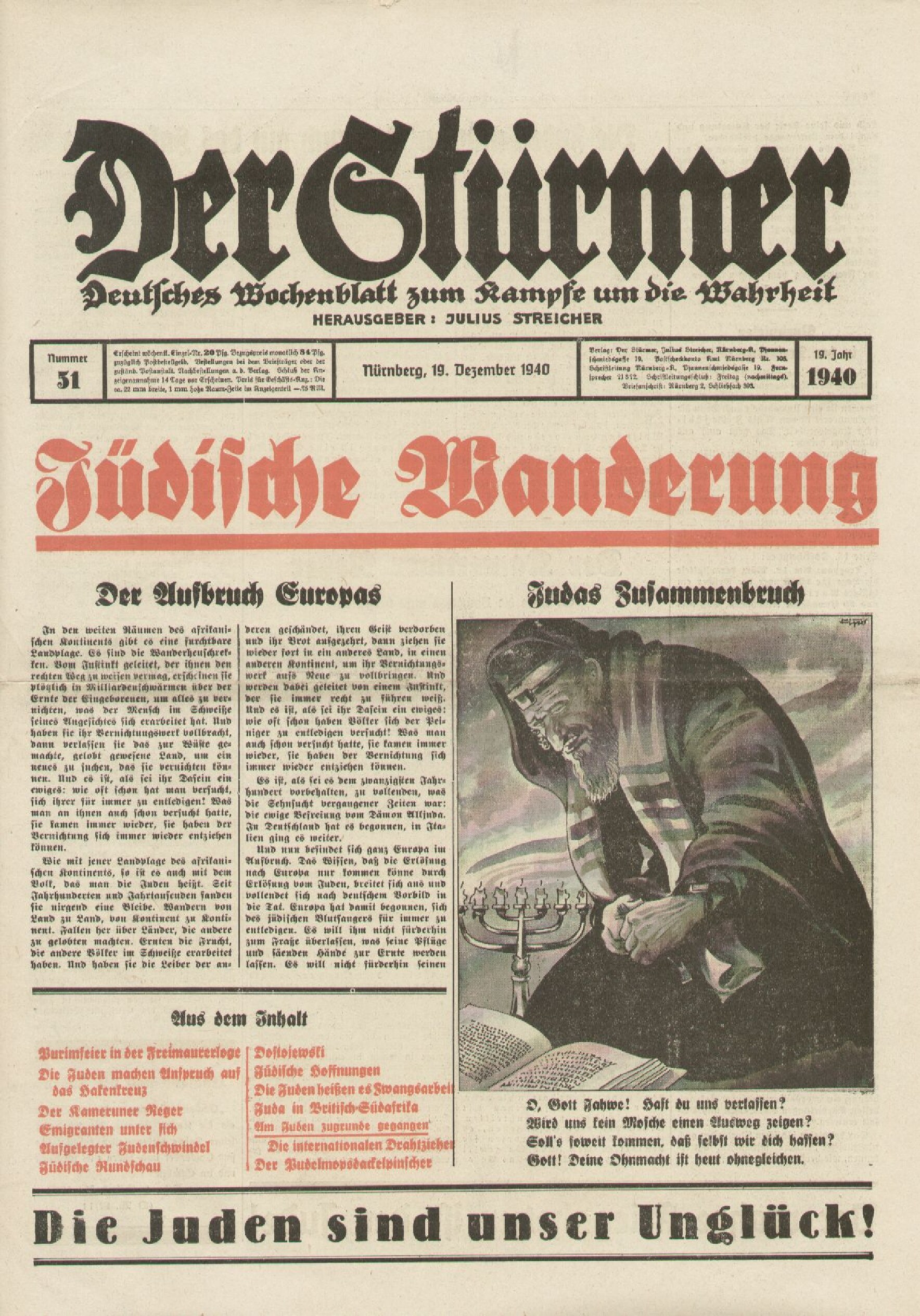 Der Stürmer - 1940 Nr. 51 - Jüdische Wanderung
