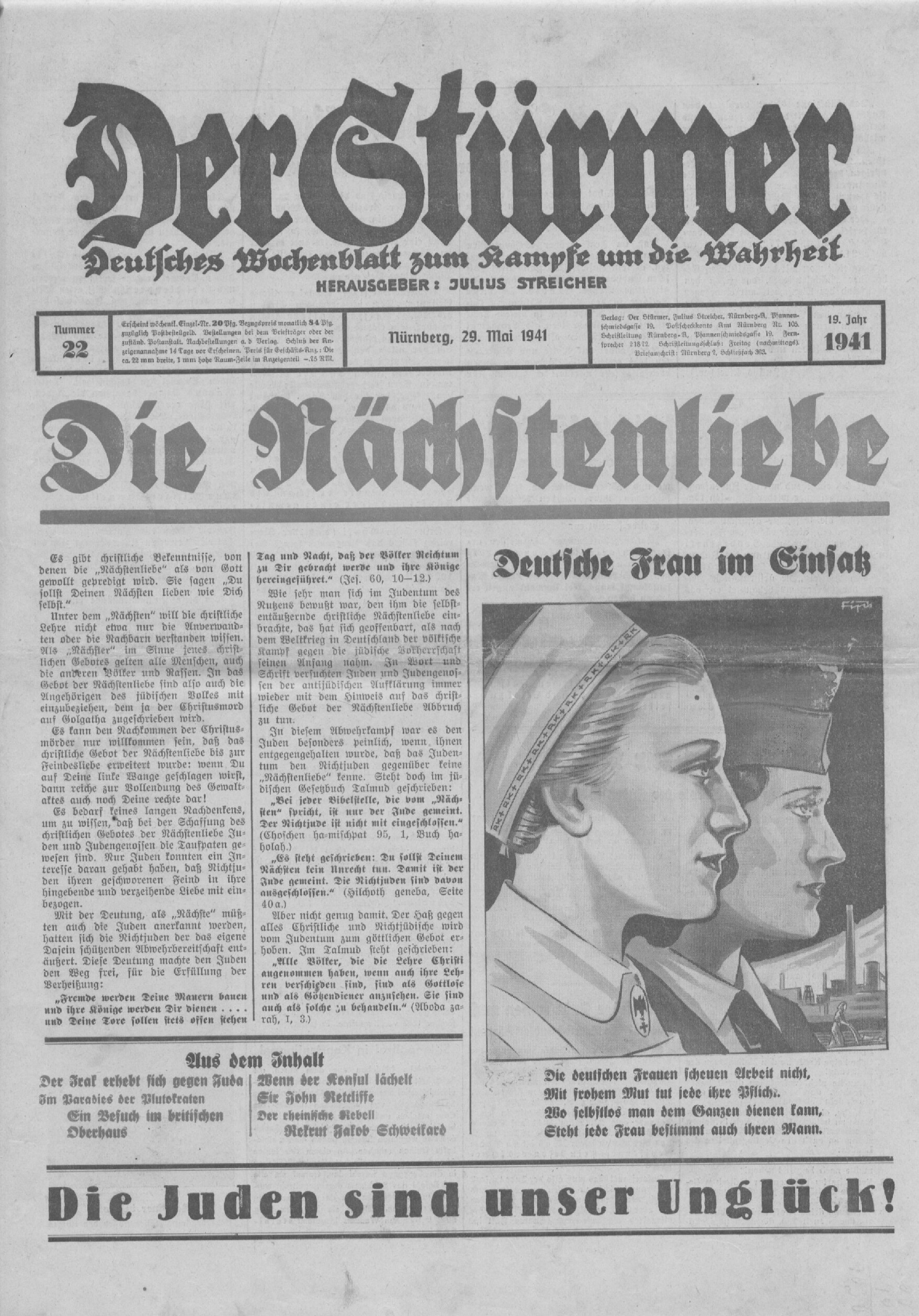 Der Stürmer - 1941 Nr. 22 - Die Nächstenliebe