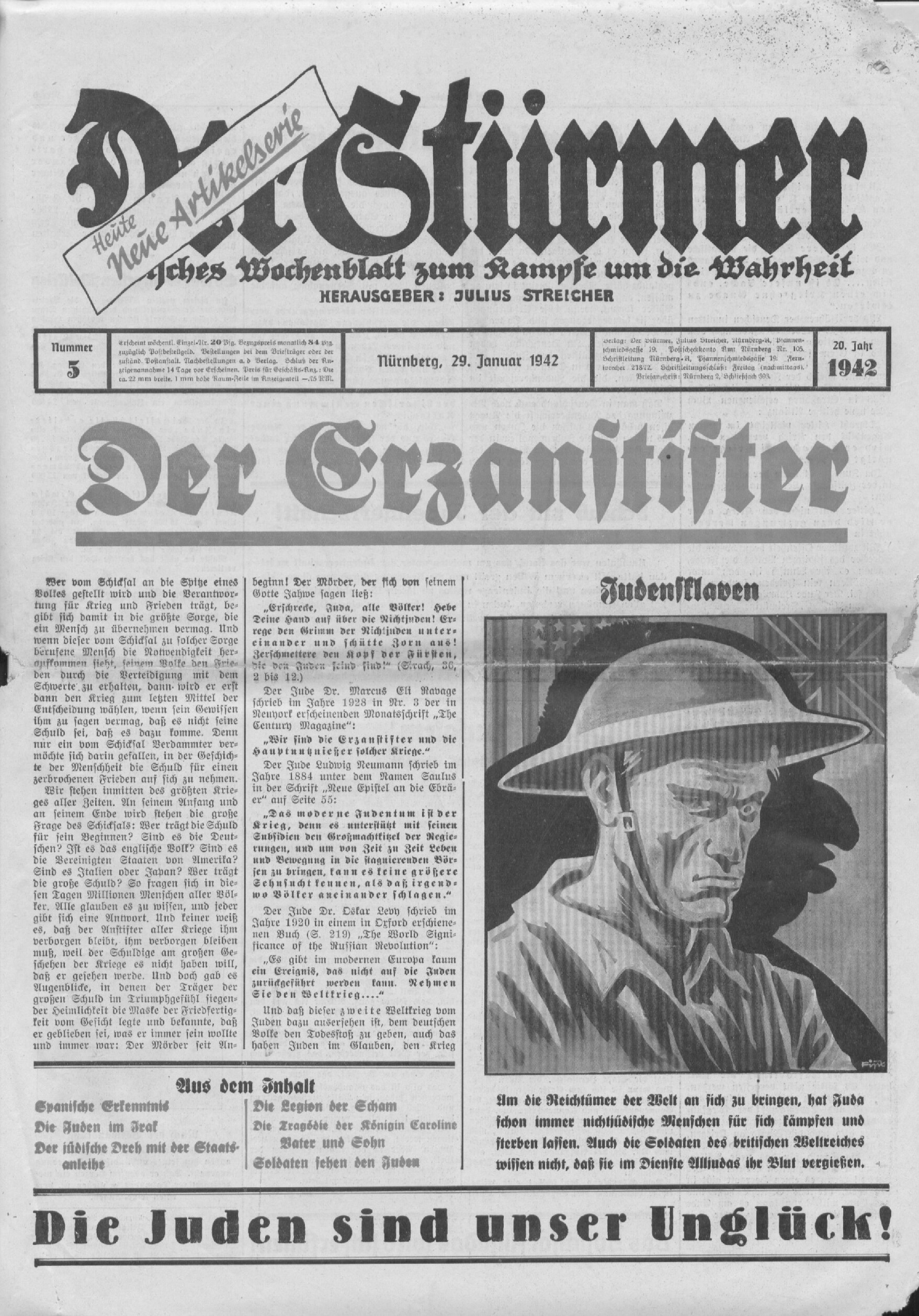 Der Stürmer - 1942 Nr. 05 - Der Erzanstifter