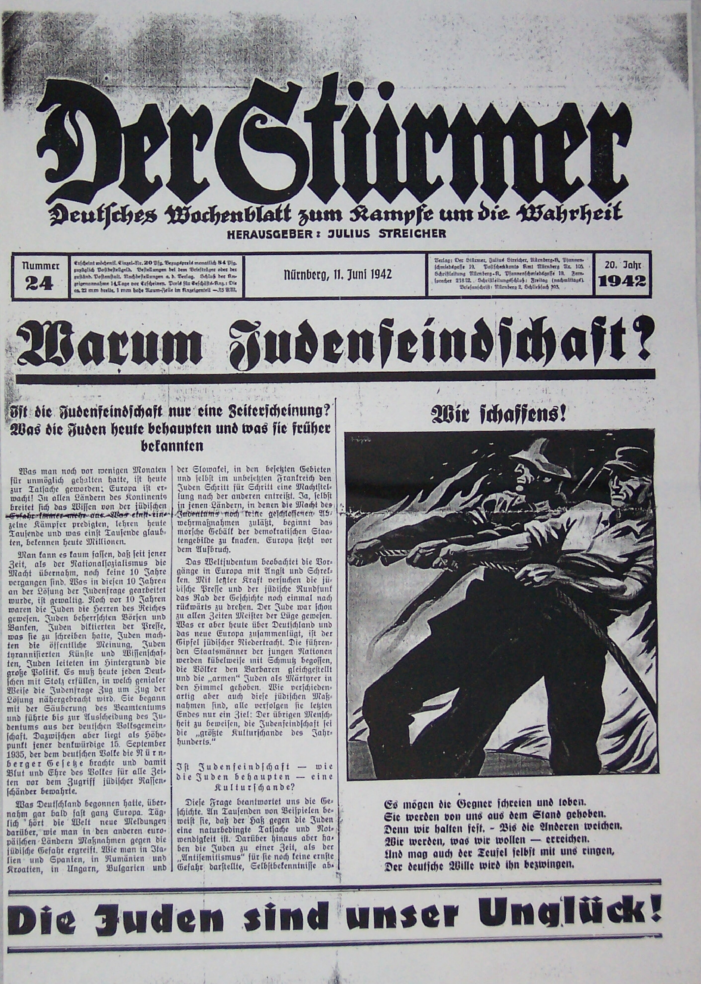 Der Stürmer - 1942 Nr. 24 - Warum Judenfeindschaft