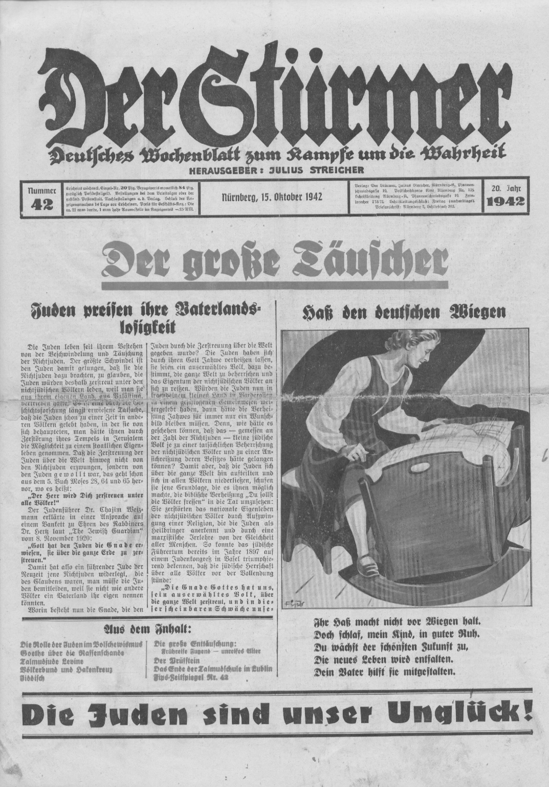 Der Stürmer - 1942 Nr. 42 - Der große Täuscher