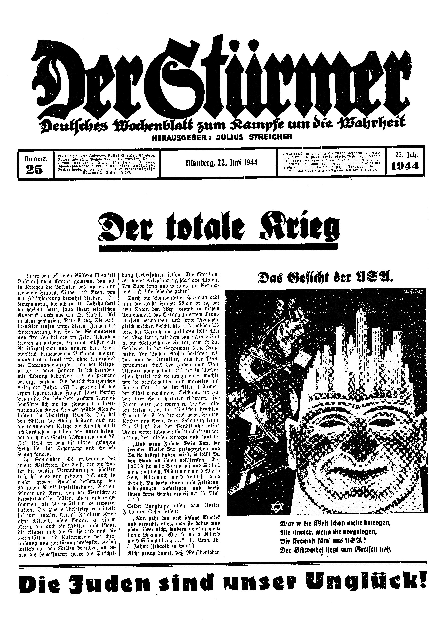 Der Stürmer - 1944 Nr. 25 - Der totale Krieg