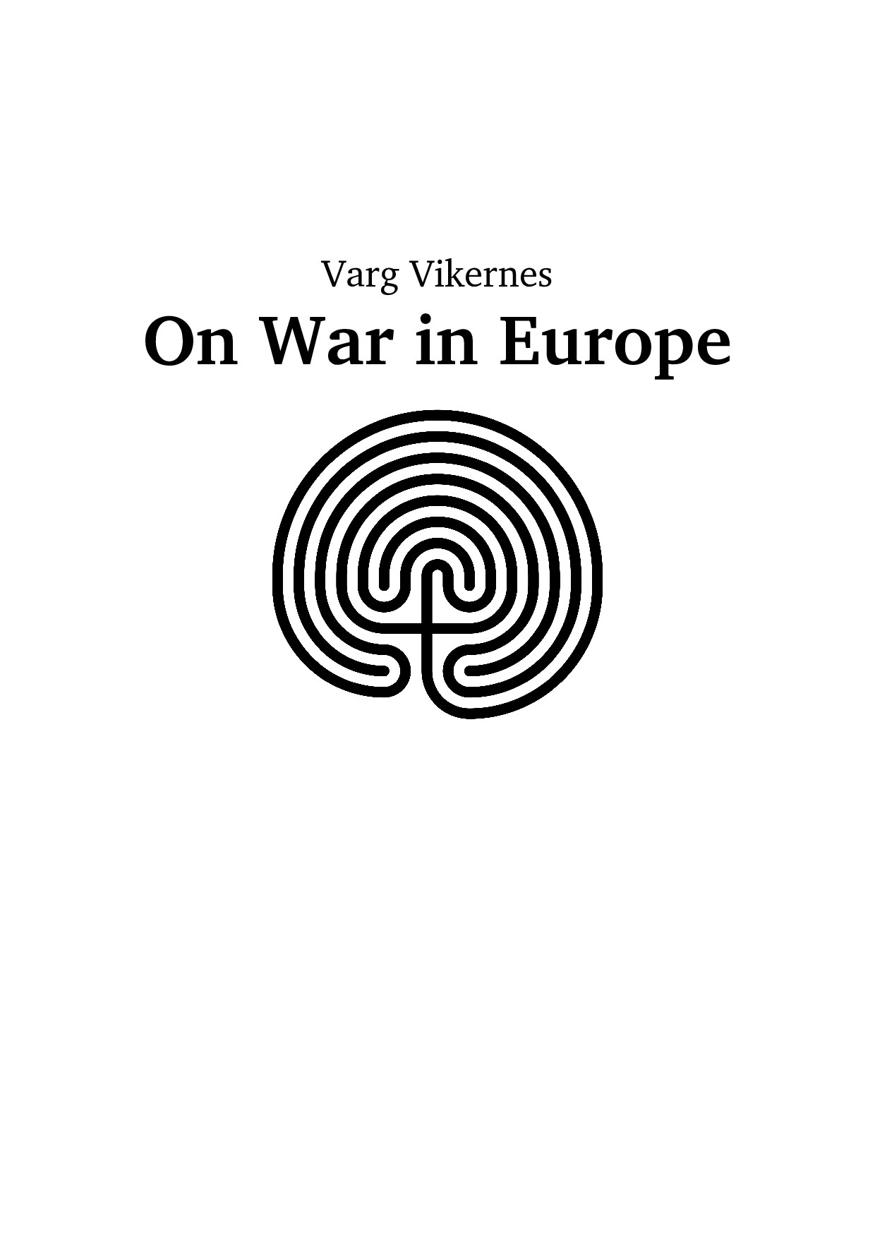 On War in Europe
