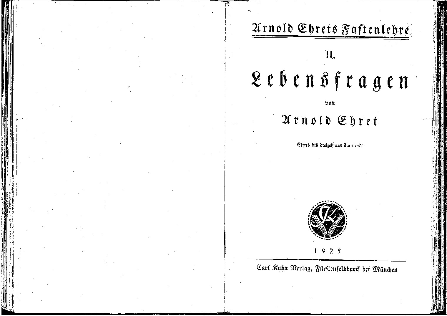 Fastenlehre - II. Teil - Lebensfragen (1925, 40 Doppels., Scan, Fraktur)