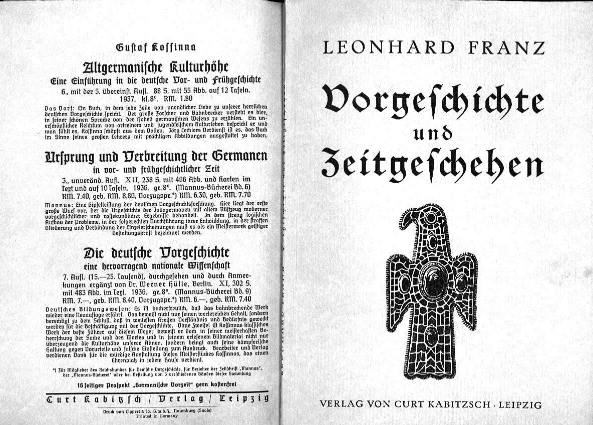 Vorgeschichte und Zeitgeschehen (1938, 34 Doppels., Scan, Fraktur)