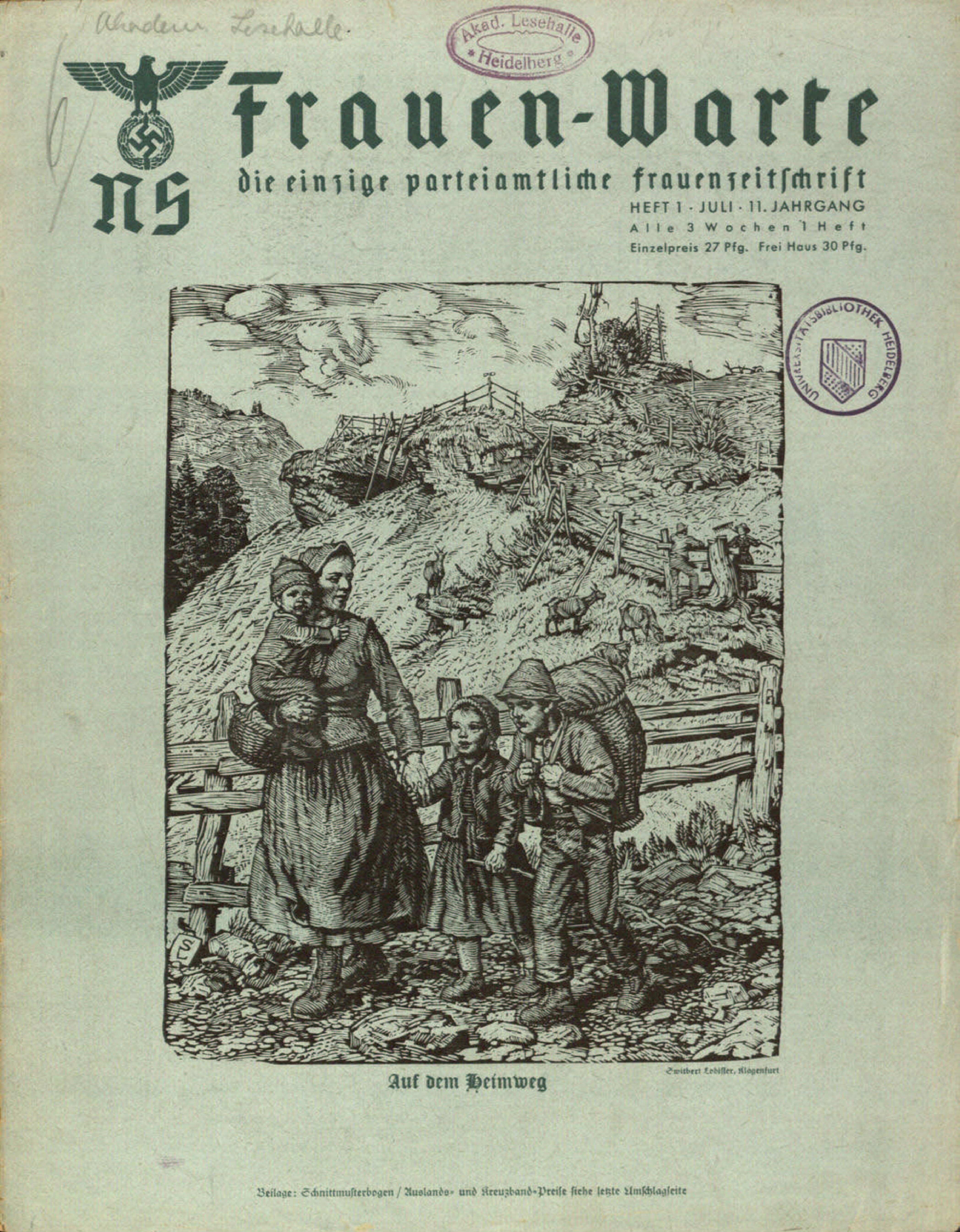 Frauen-Warte 11. Jahrgang Heft 01 (1942, 21 S., Scan, Fraktur)