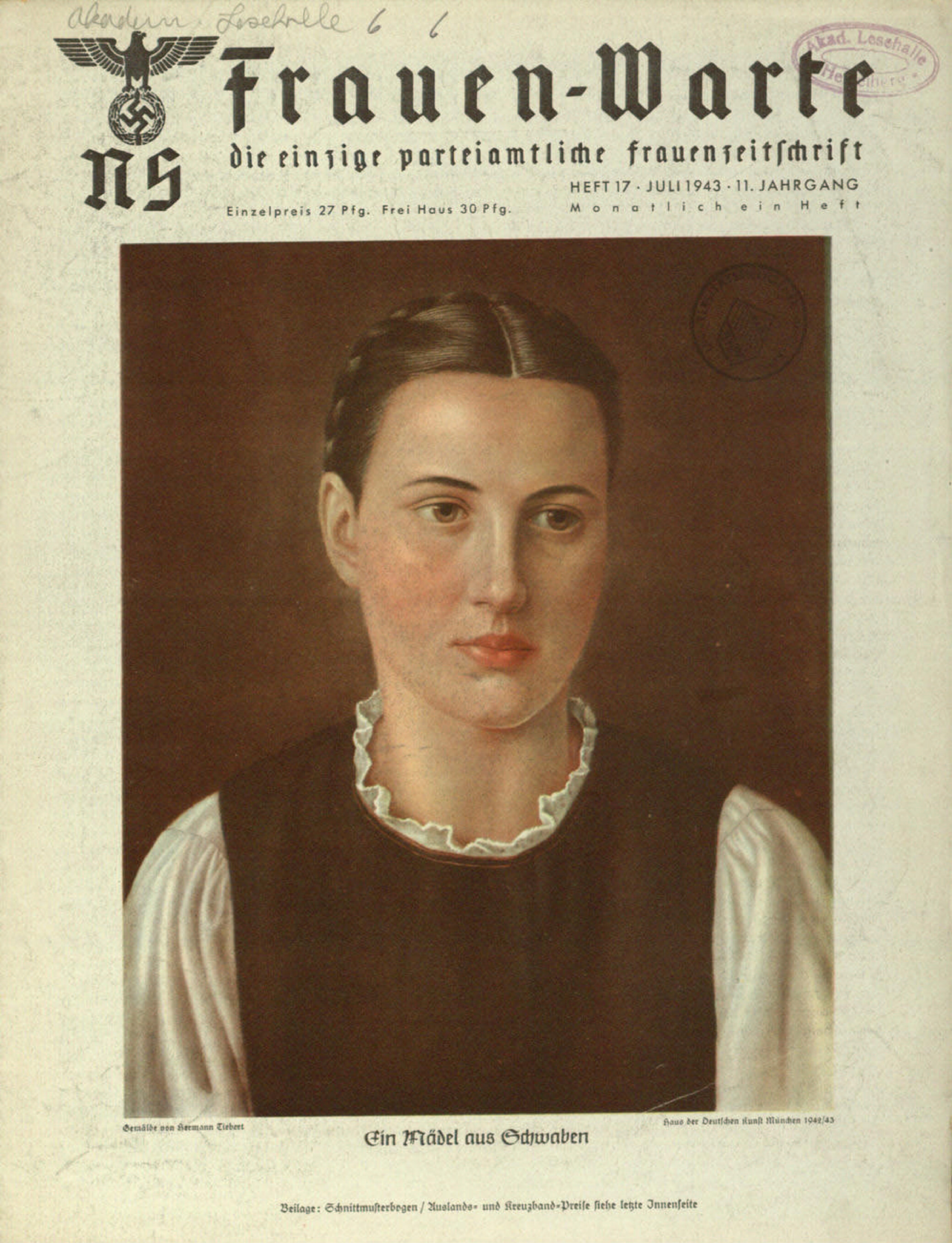 Frauen-Warte 11. Jahrgang Heft 17 (1943, 16 S., Scan, Fraktur)