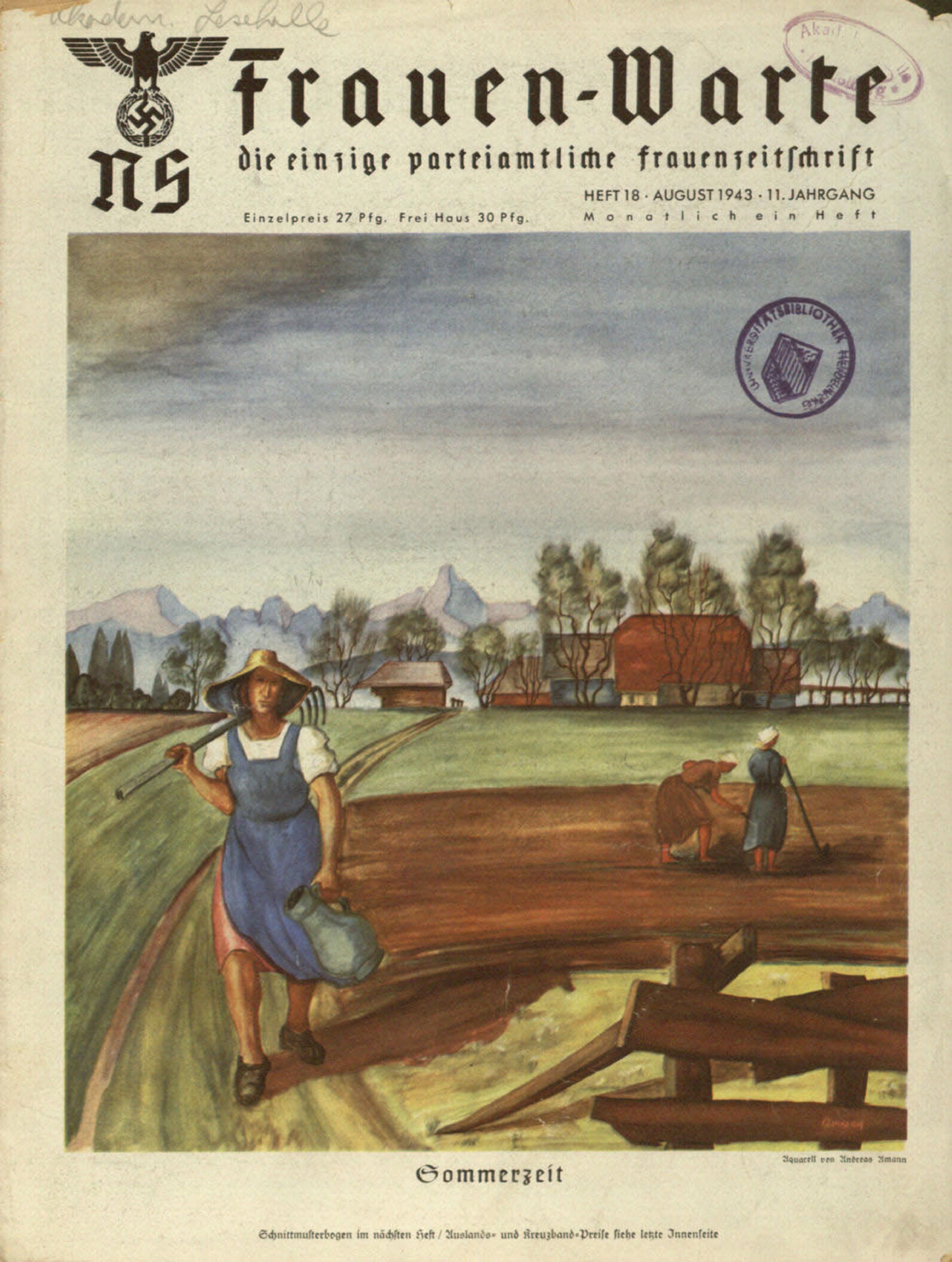 Frauen-Warte 11. Jahrgang Heft 18 (1943, 20 S., Scan, Fraktur)