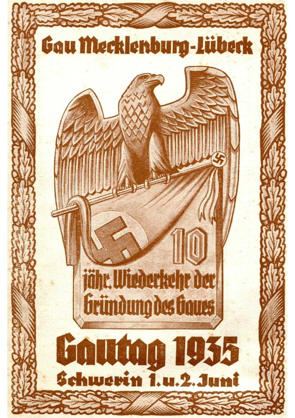 Gautag 1935 - Schwerin 1. und 2. Juni - Festschrift (84 S., Scan, Fraktur)