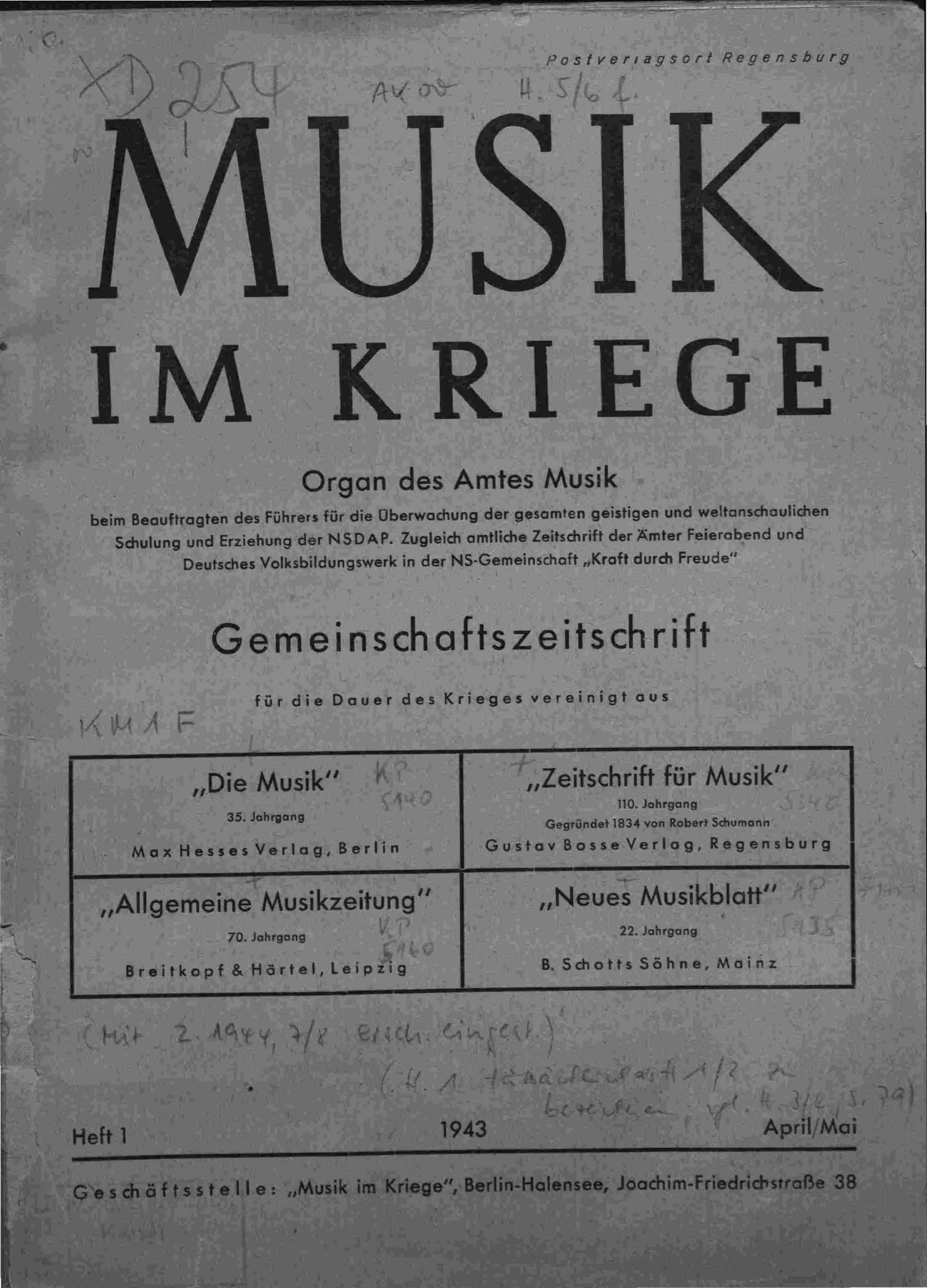 Musik im Kriege (1943, 254 S., Scan)