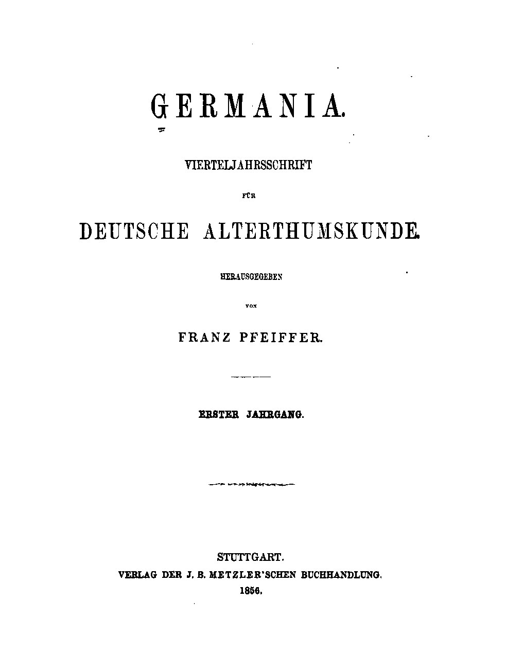 Germania 1856 Jahrgang 01