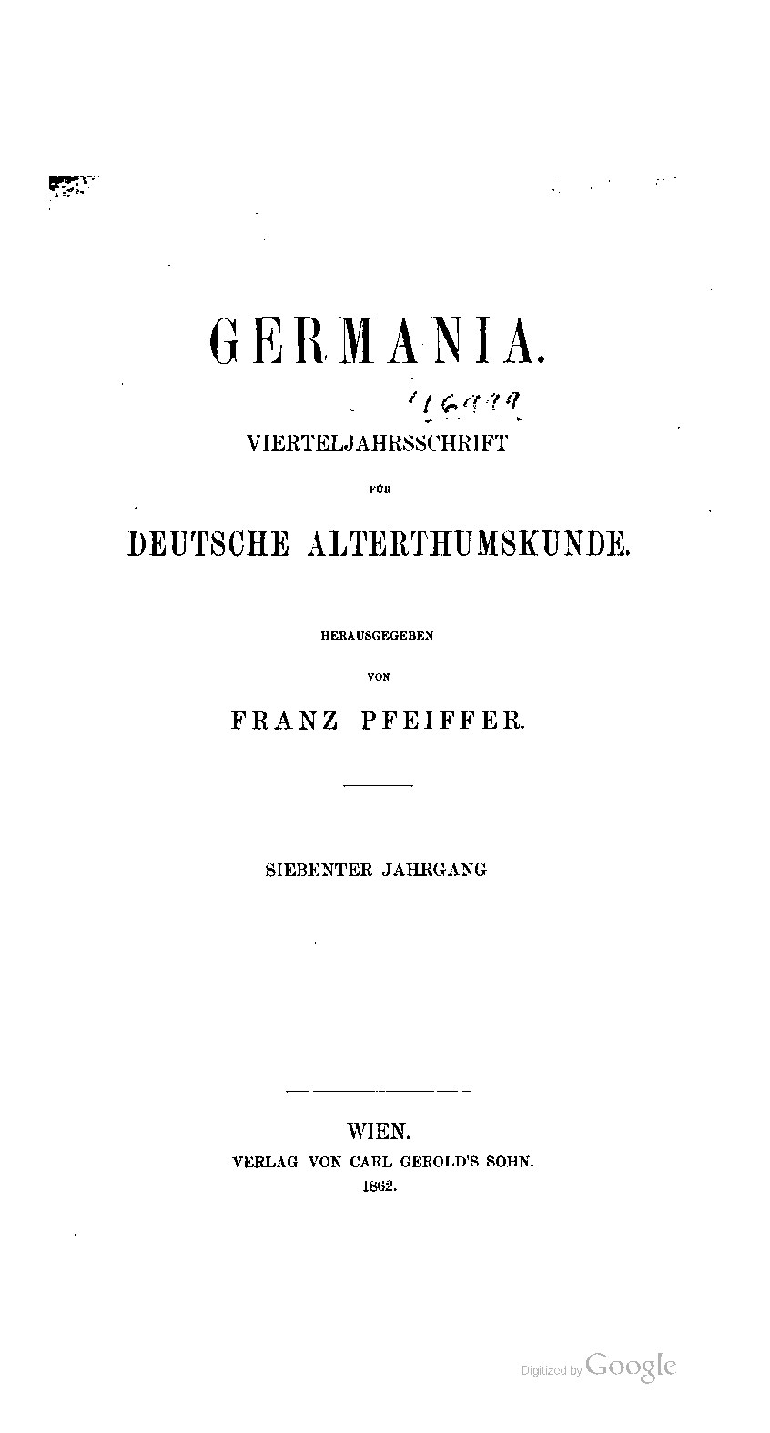 Germania 1862 Jahrgang 07