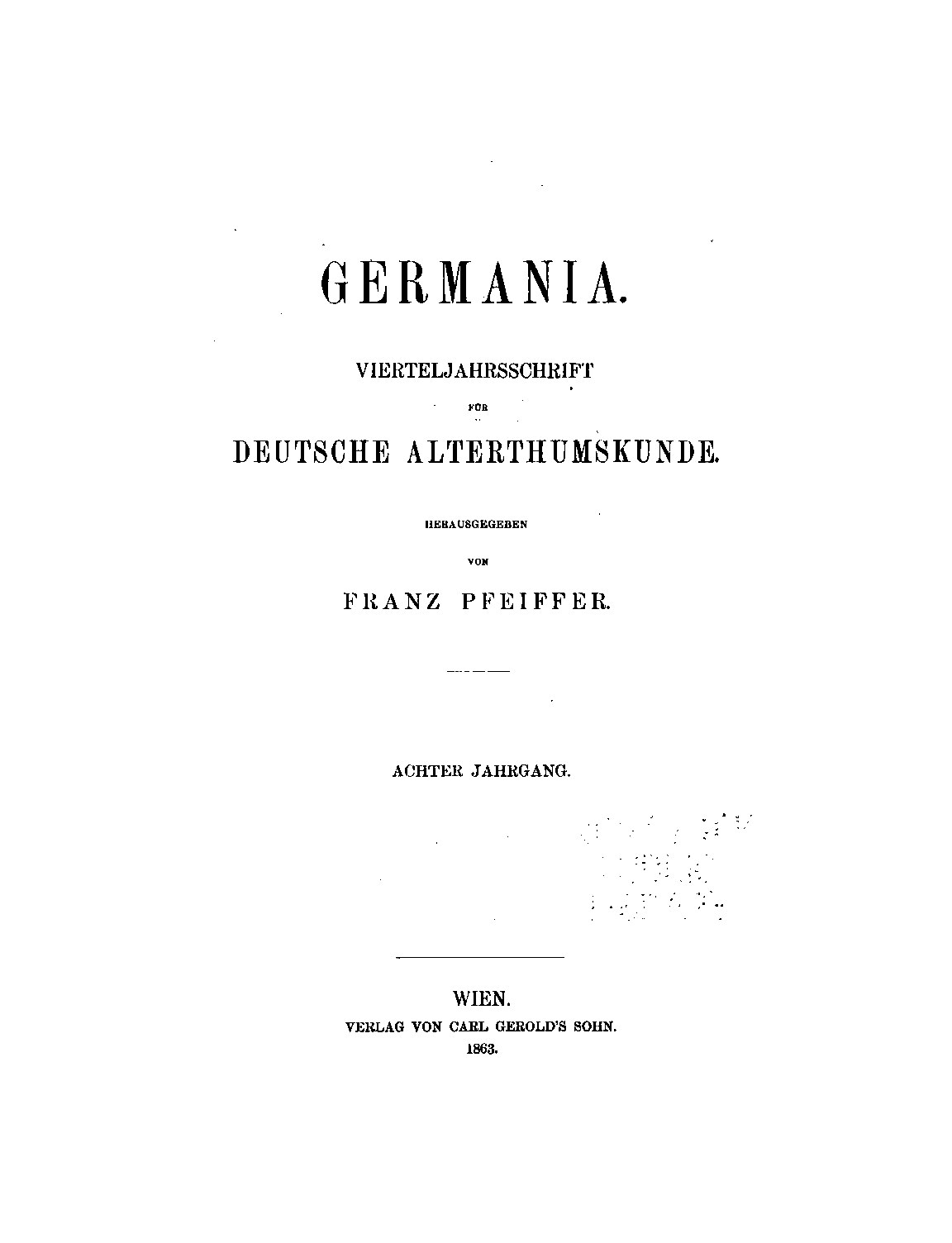 Germania 1863 Jahrgang 08
