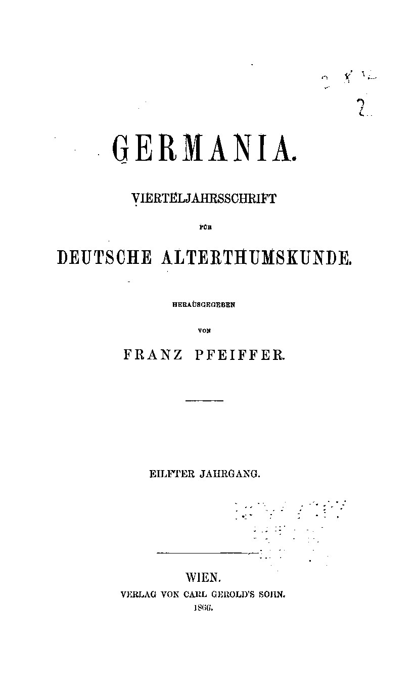 Germania 1866 Jahrgang 11