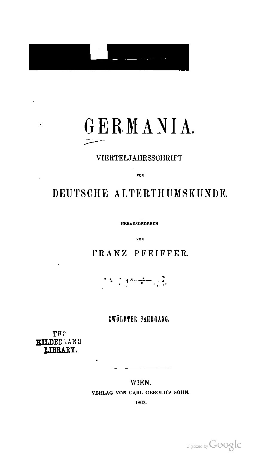 Germania 1867 Jahrgang 12