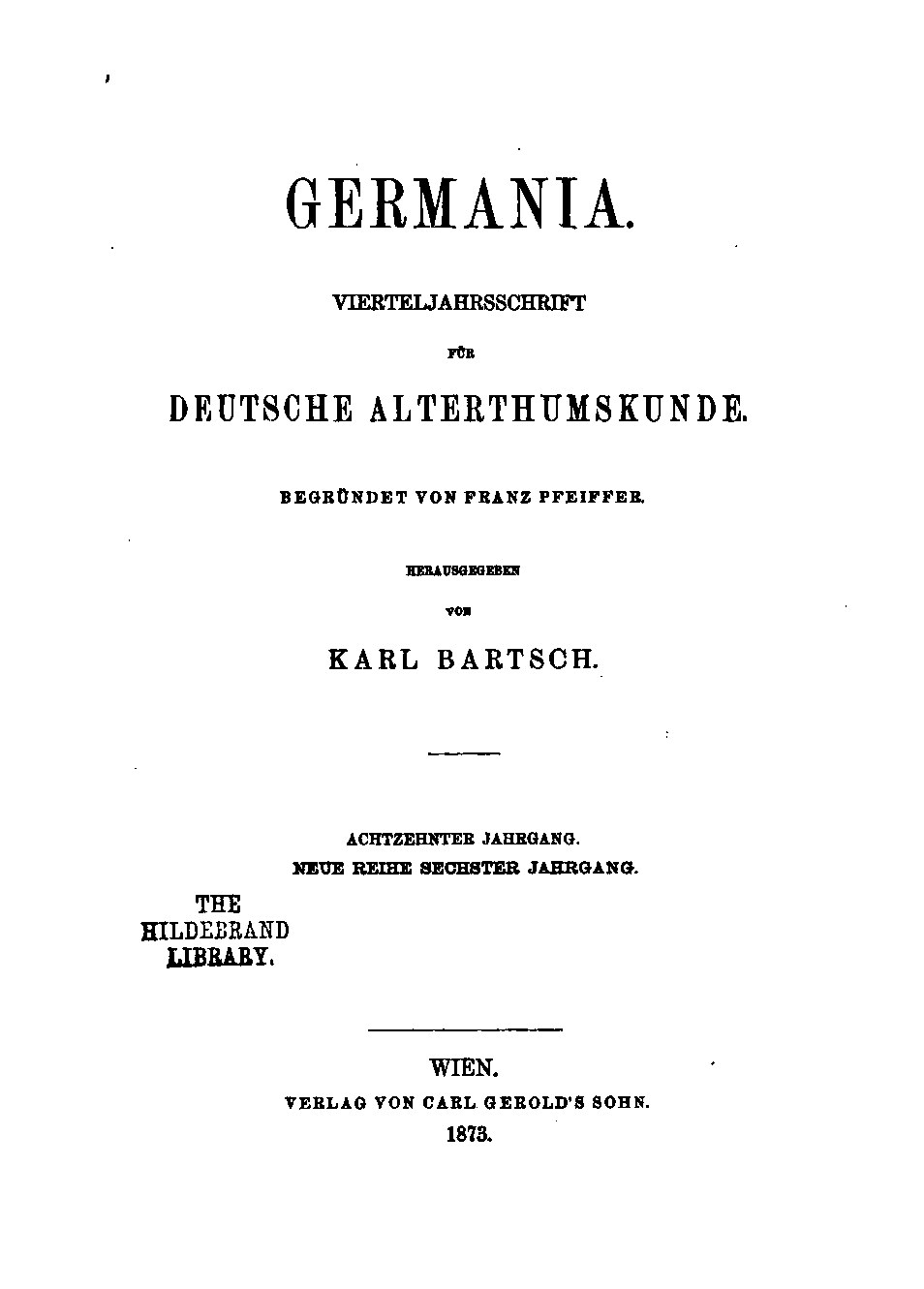 Germania 1873 Jahrgang 18