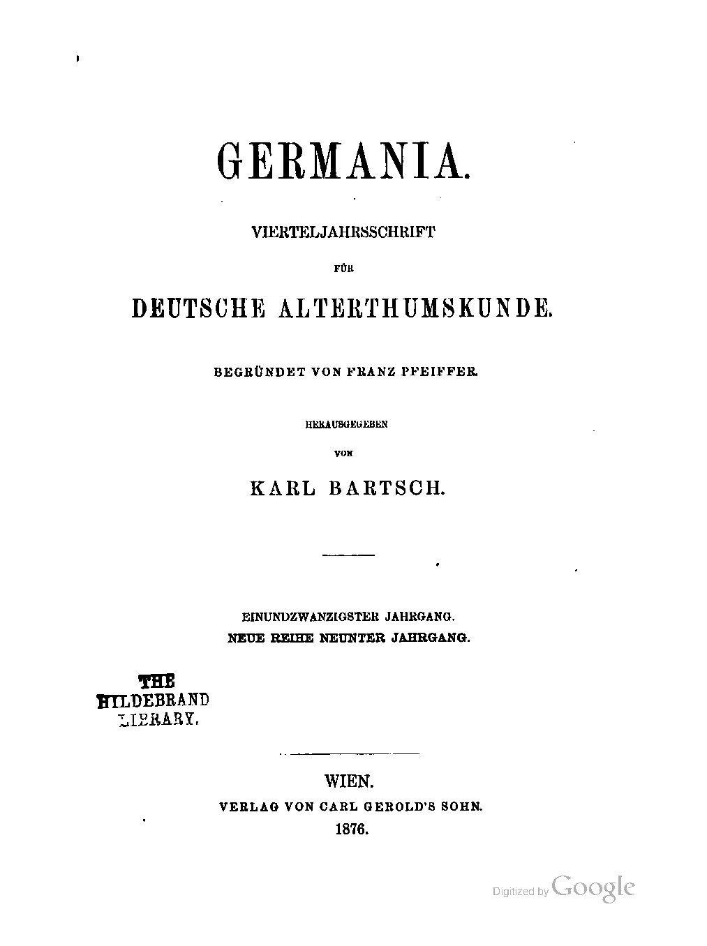 Germania 1876 Jahrgang 21