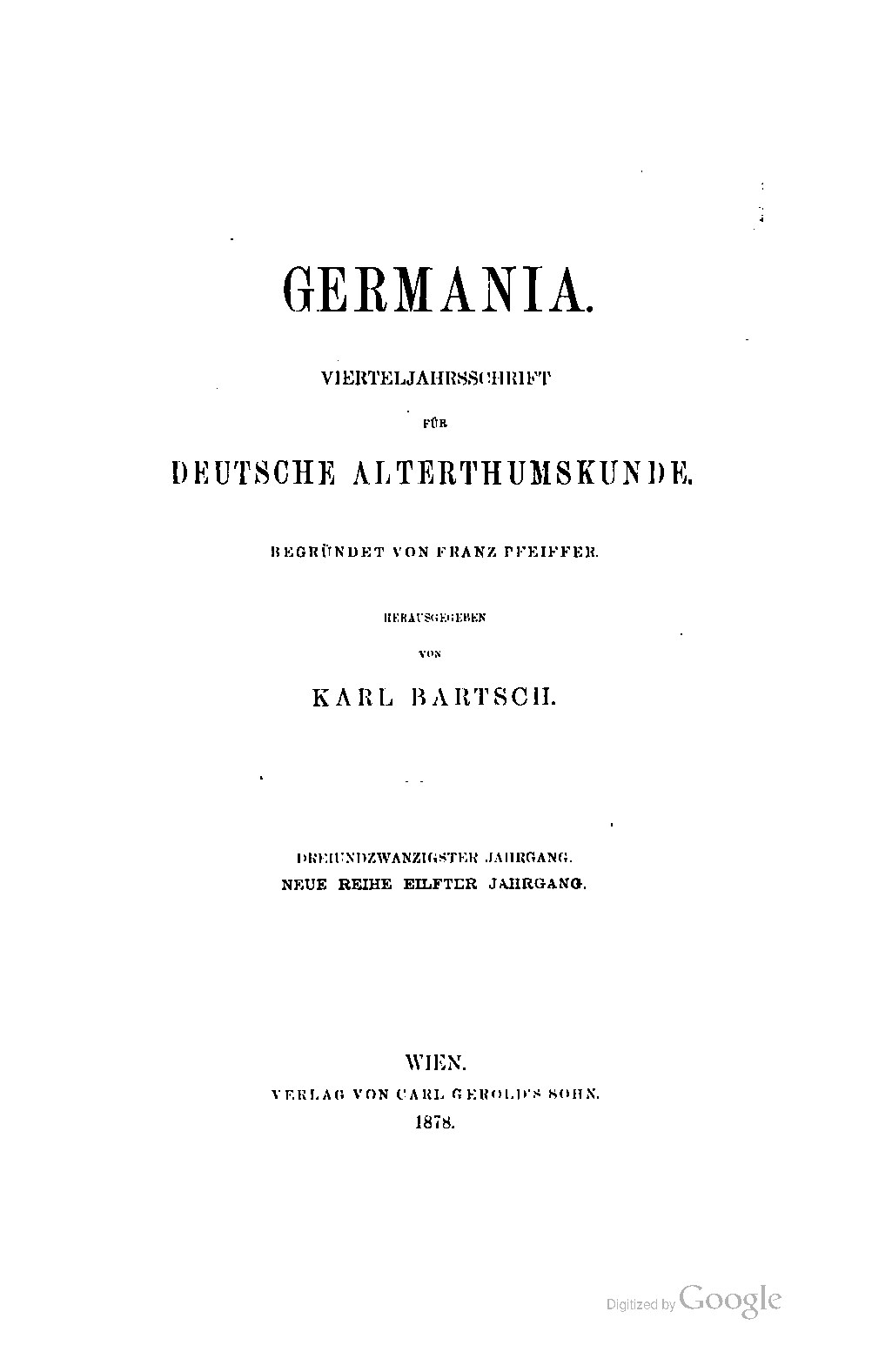 Germania 1878 Jahrgang 23