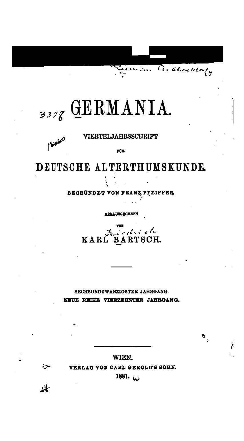 Germania 1881 Jahrgang 26