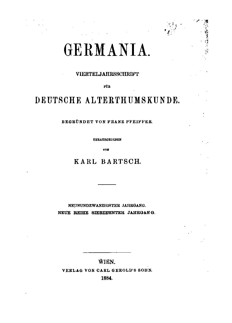 Germania 1884 Jahrgang 29