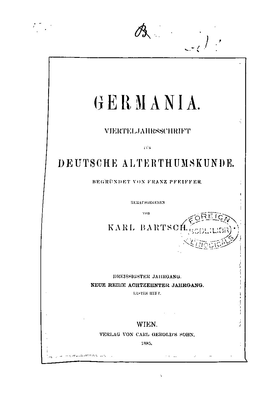 Germania 1885 Jahrgang 30