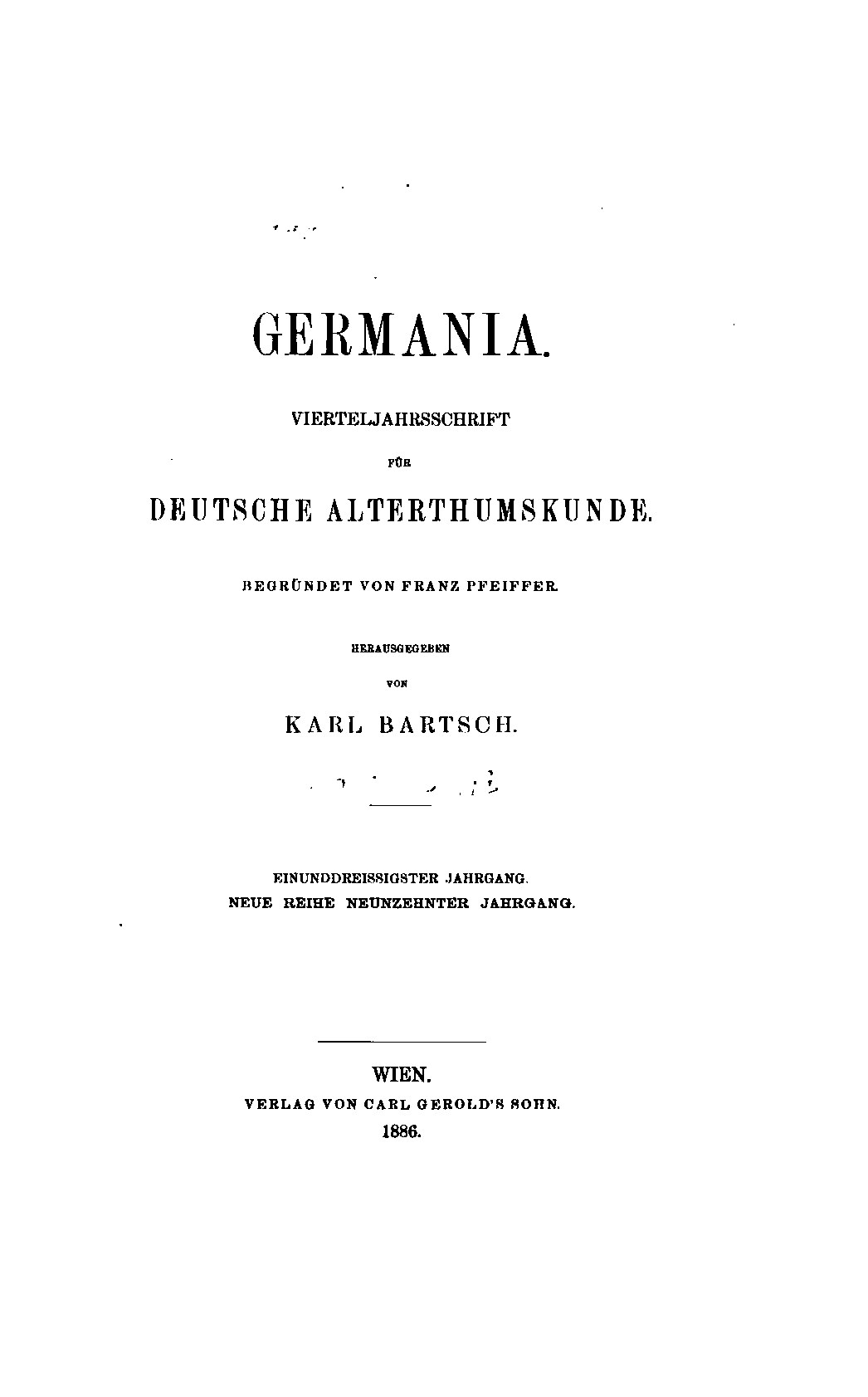 Germania 1886 Jahrgang 31