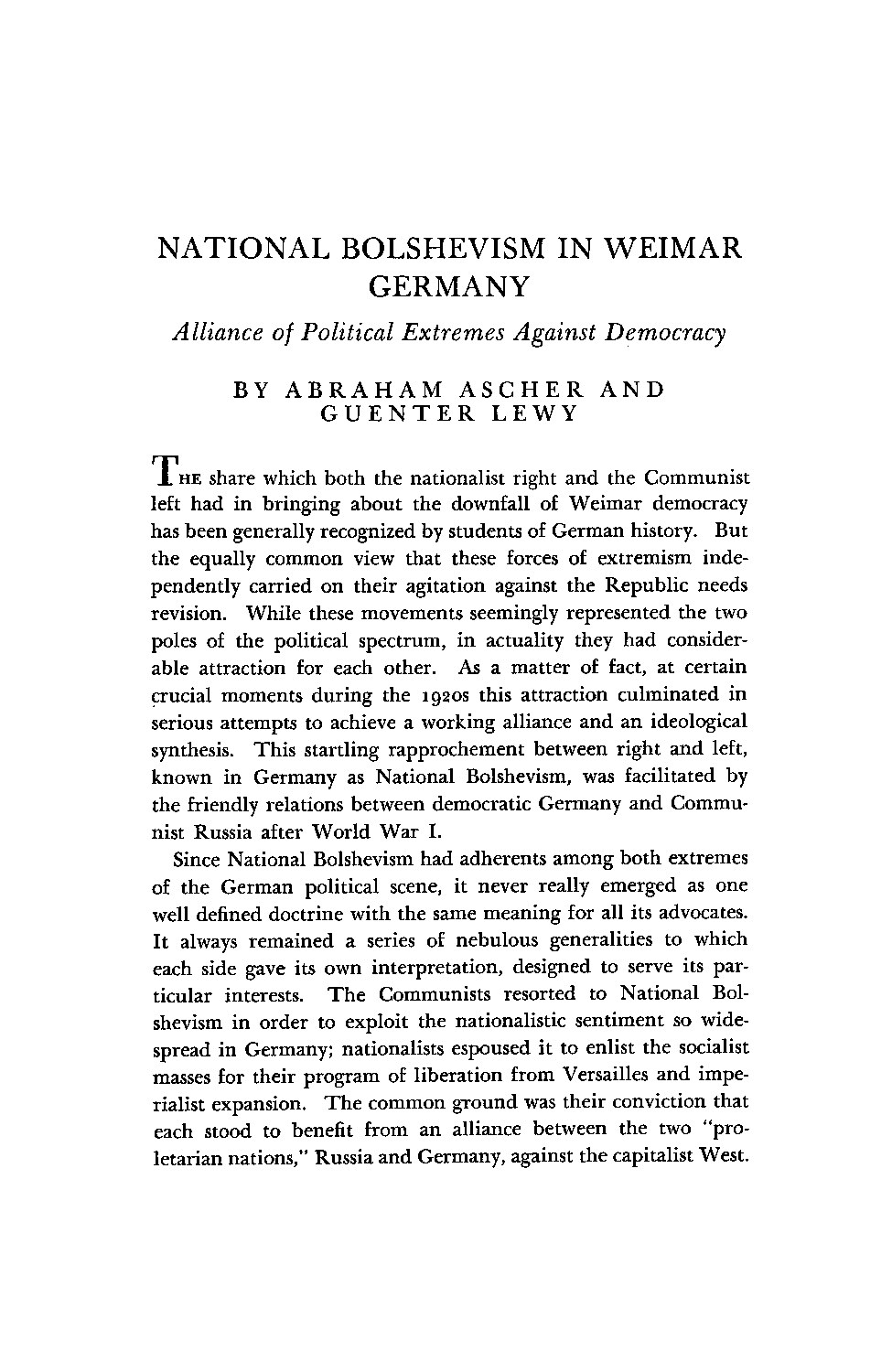 National Bolshevism in Weimar Germany