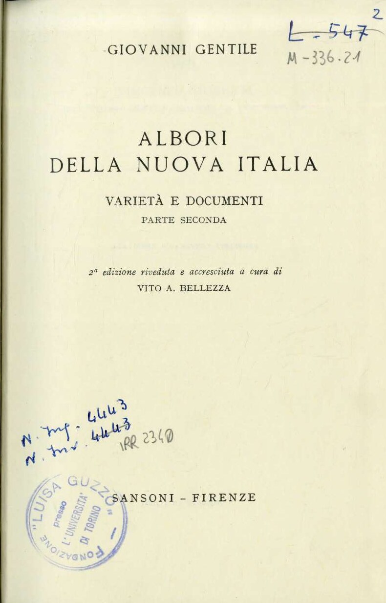 Albori Della Nuova Italia - Vol. 2