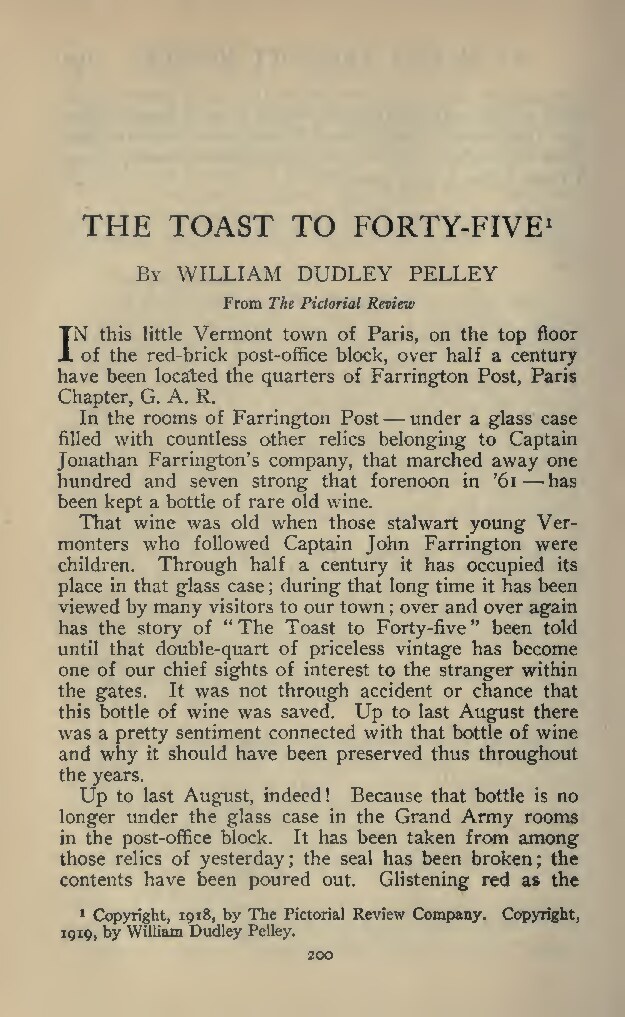 The Toast to Forty-Five