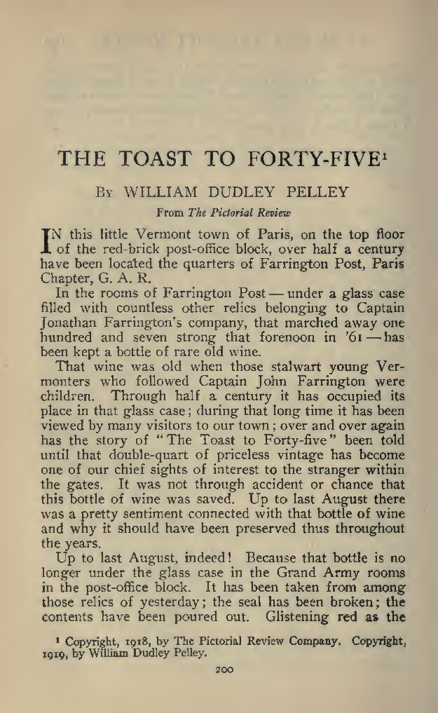 The Toast to Forty-Five