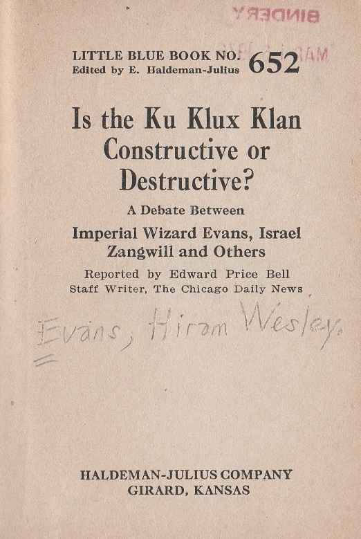 Is the Ku Klux Klan Constructive or Destructive?