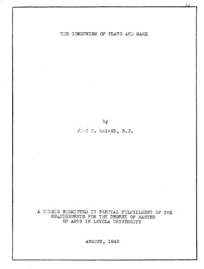 The Communism of Plato and Marx