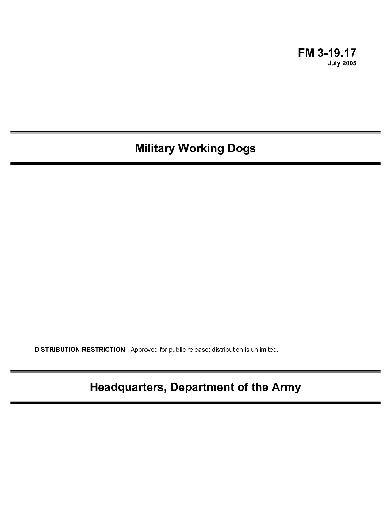 FM3-19.17 Military Working Dogs