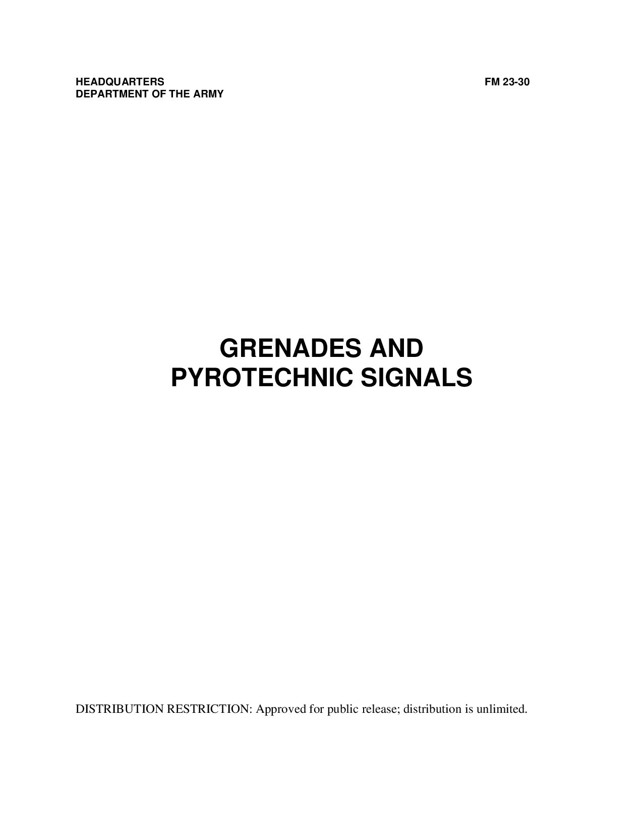 FM 3-23.30 Grenades and Pyrotechnic Signals