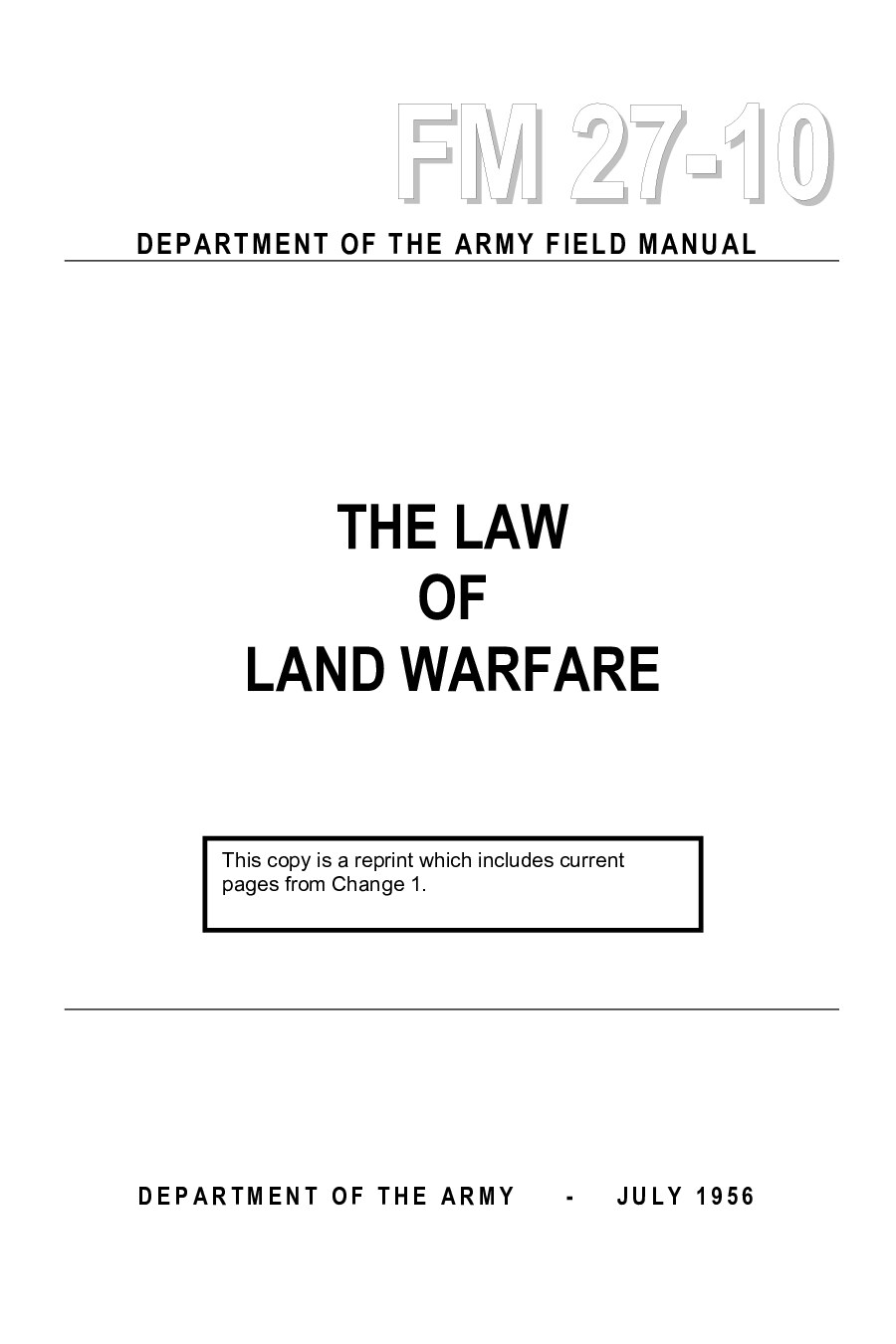 FM 27-10 The Law of Land Warfare