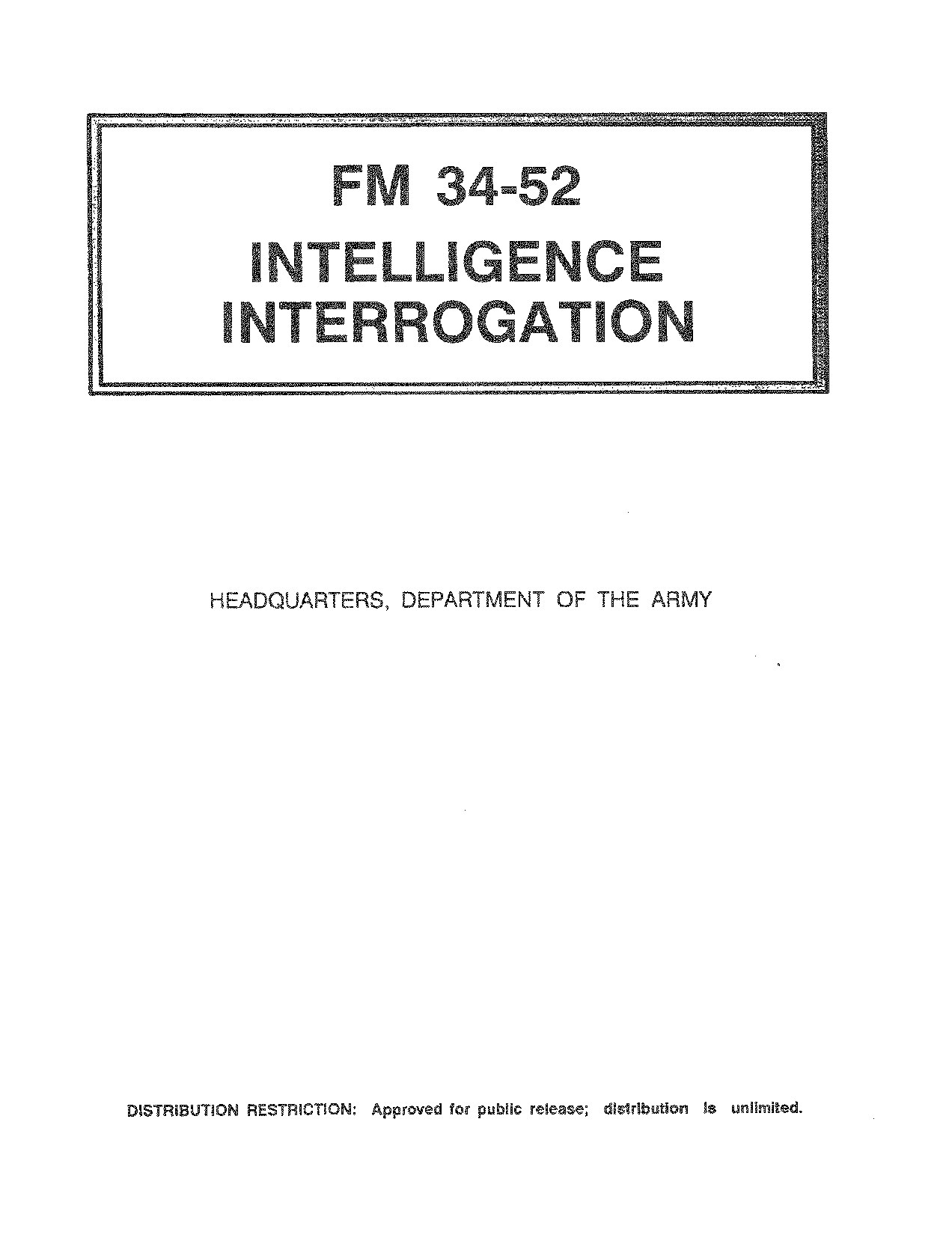 FM 34-52 Intelligence Interrogation