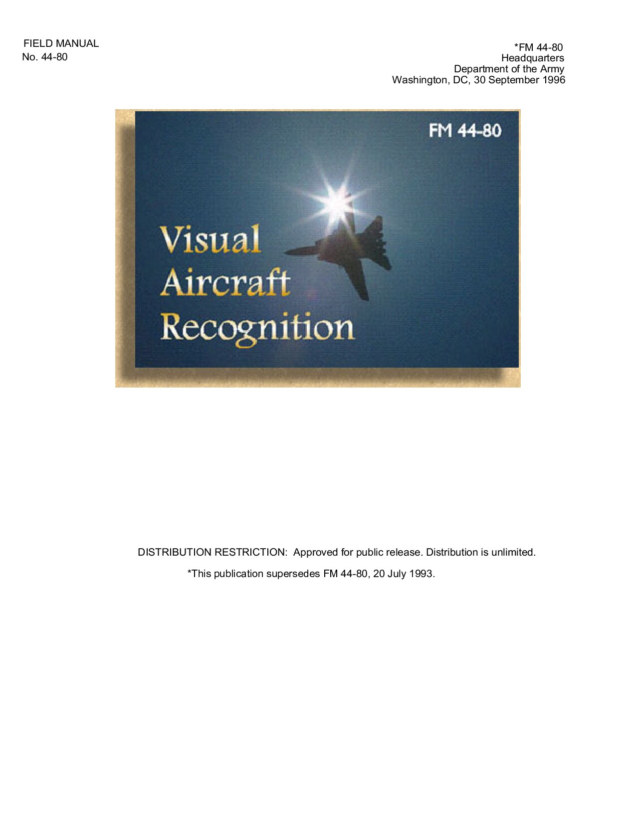 Visual Aircraft Recognition