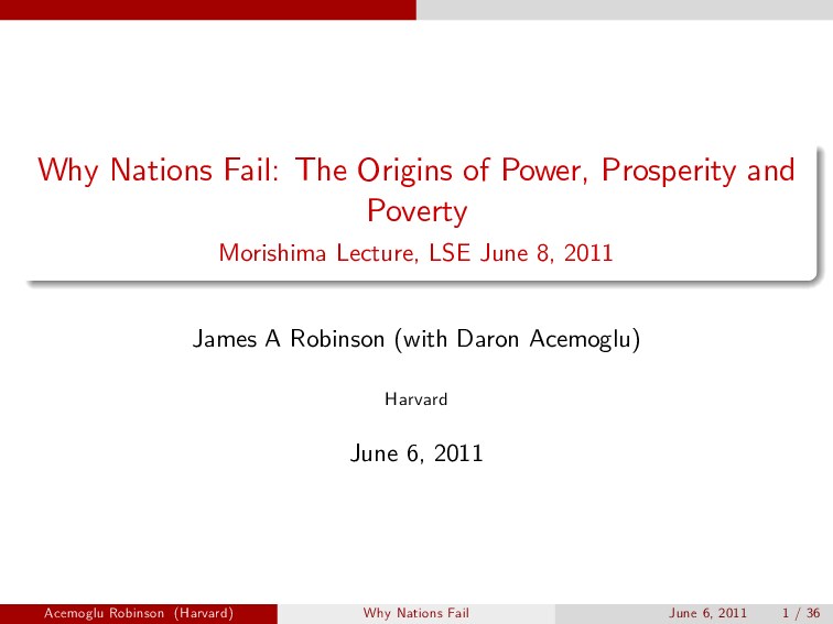 Daron Acemoglu - Why Nations Fail (Powerpoint)