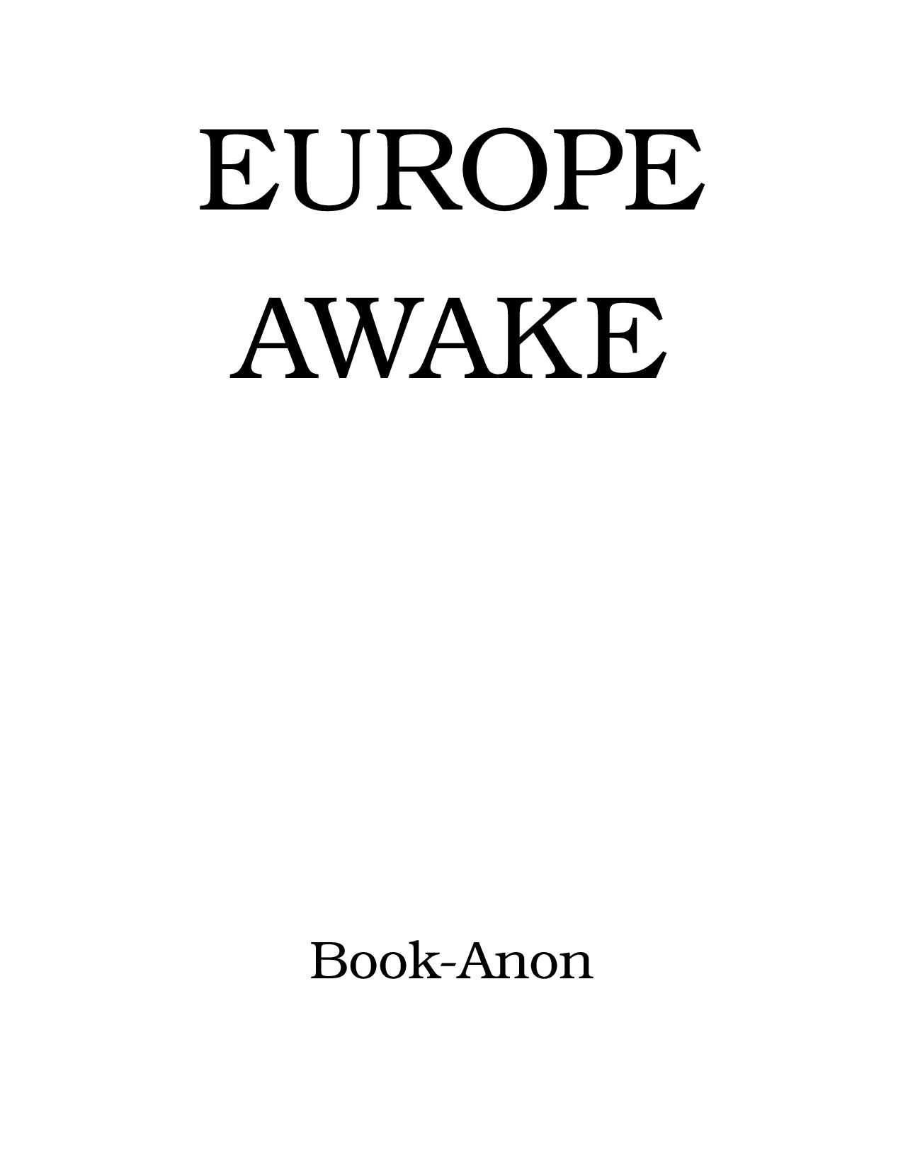 Book-Anon; Europe Awake